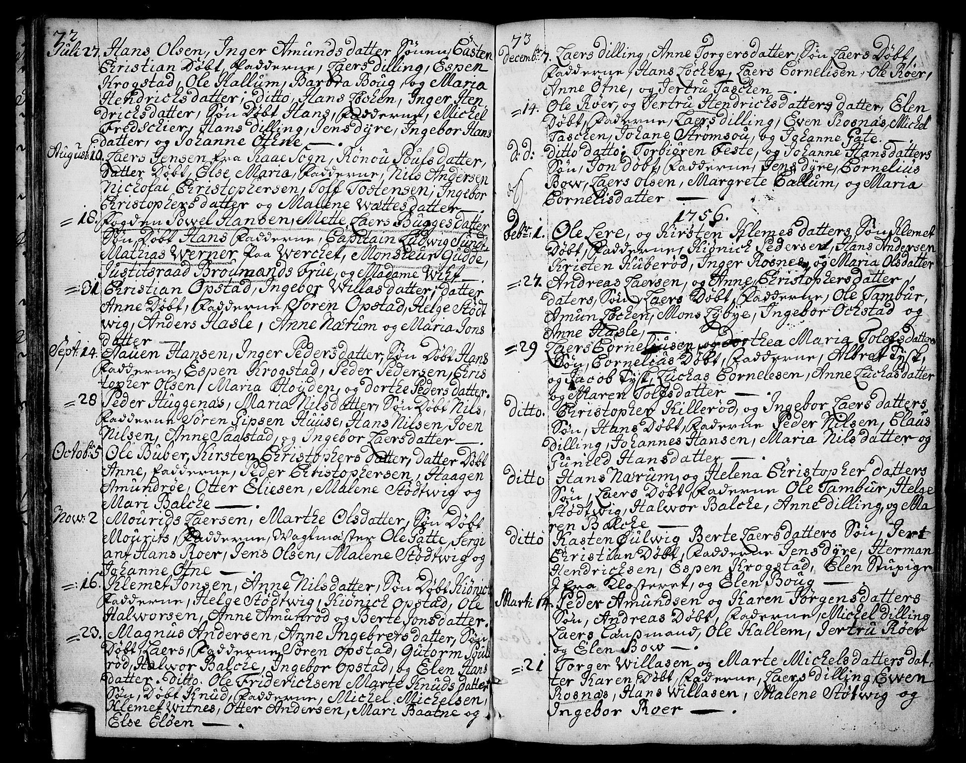 Rygge prestekontor Kirkebøker, SAO/A-10084b/F/Fa/L0001: Parish register (official) no. 1, 1725-1771, p. 72-73