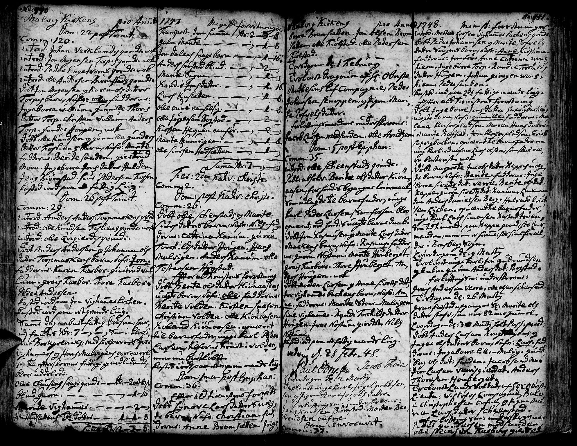 Ministerialprotokoller, klokkerbøker og fødselsregistre - Sør-Trøndelag, SAT/A-1456/606/L0277: Parish register (official) no. 606A01 /3, 1727-1780, p. 440-441