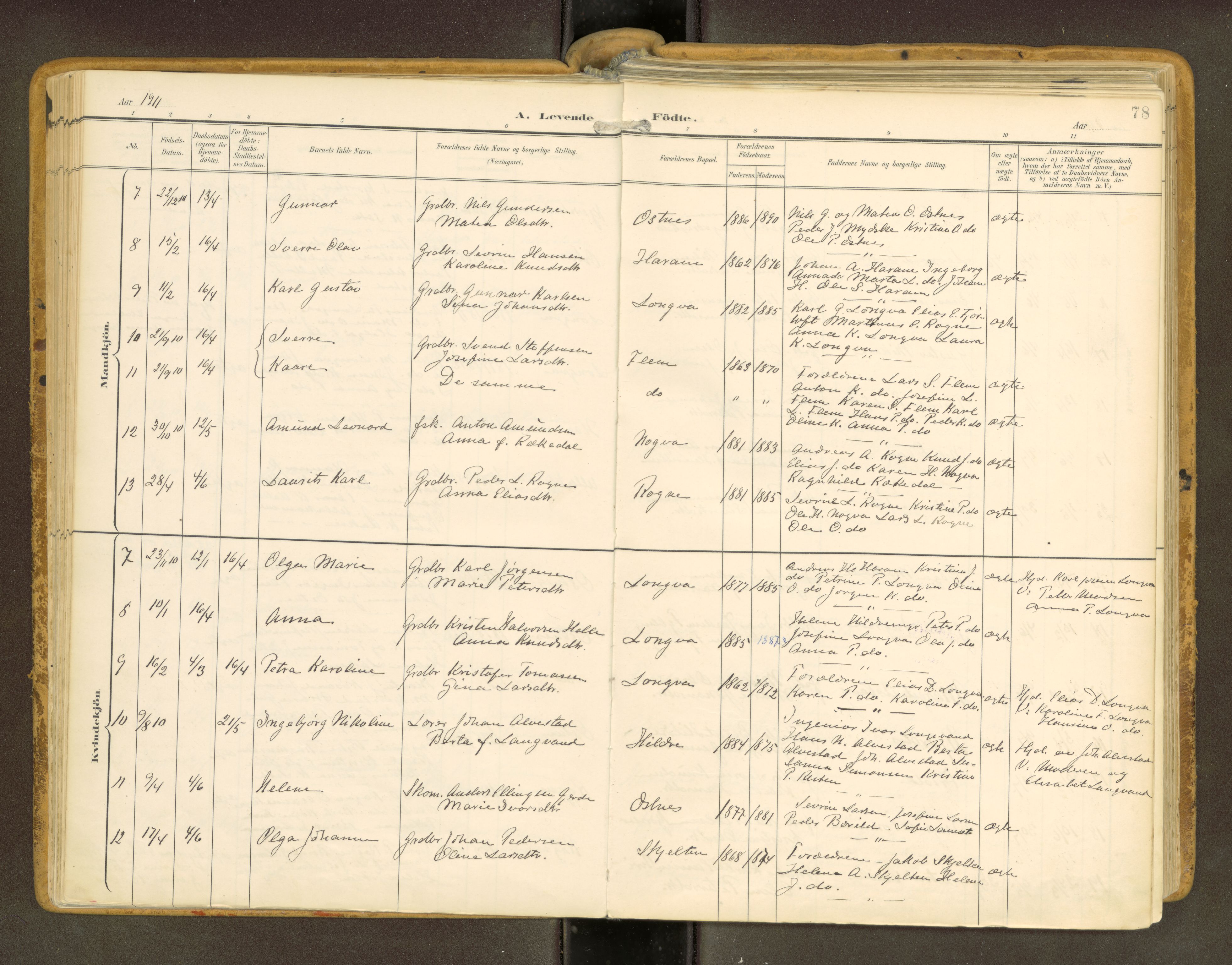 Ministerialprotokoller, klokkerbøker og fødselsregistre - Møre og Romsdal, SAT/A-1454/536/L0517: Parish register (official) no. 536A--, 1897-1917, p. 78