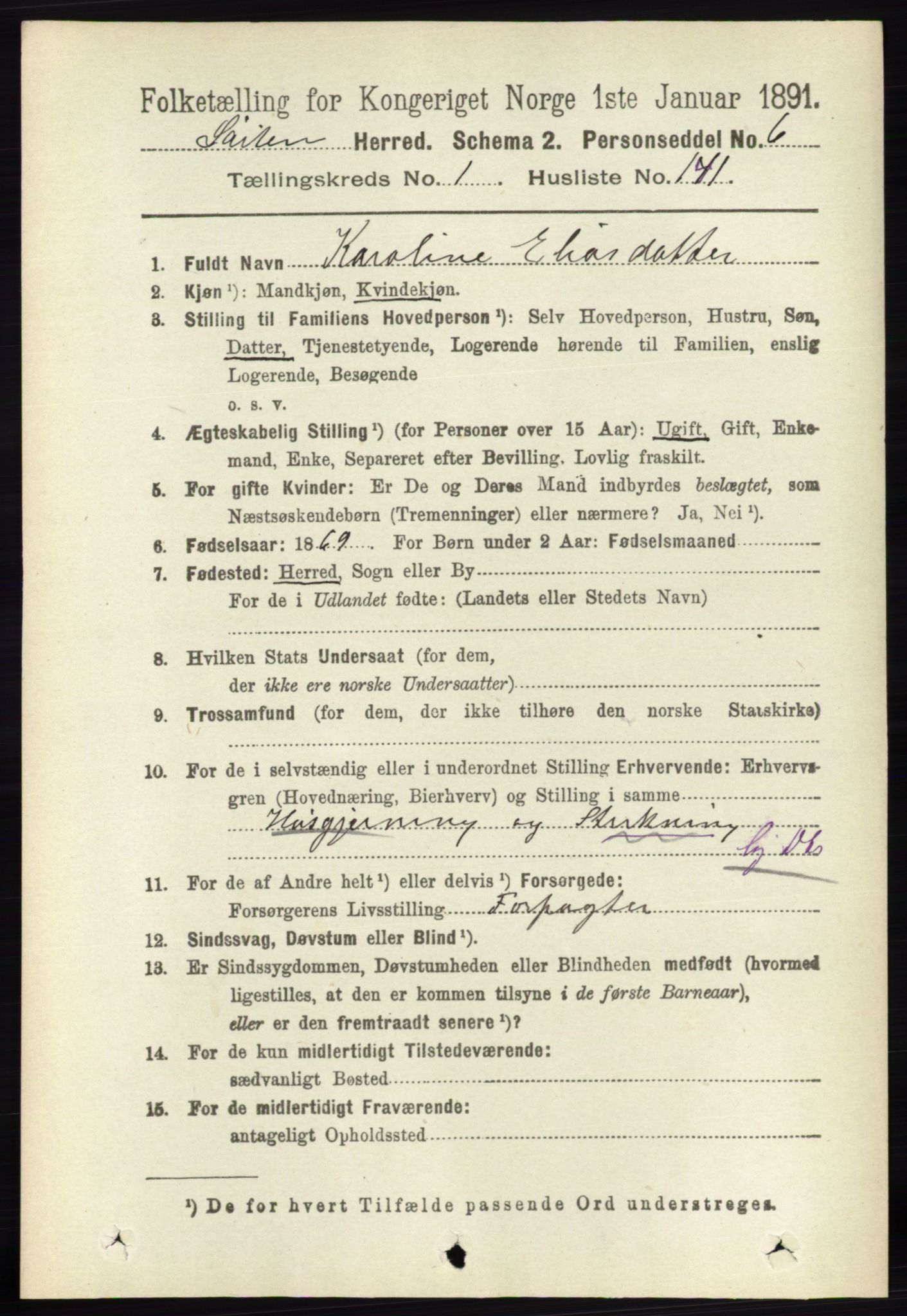 RA, 1891 census for 0415 Løten, 1891, p. 1003