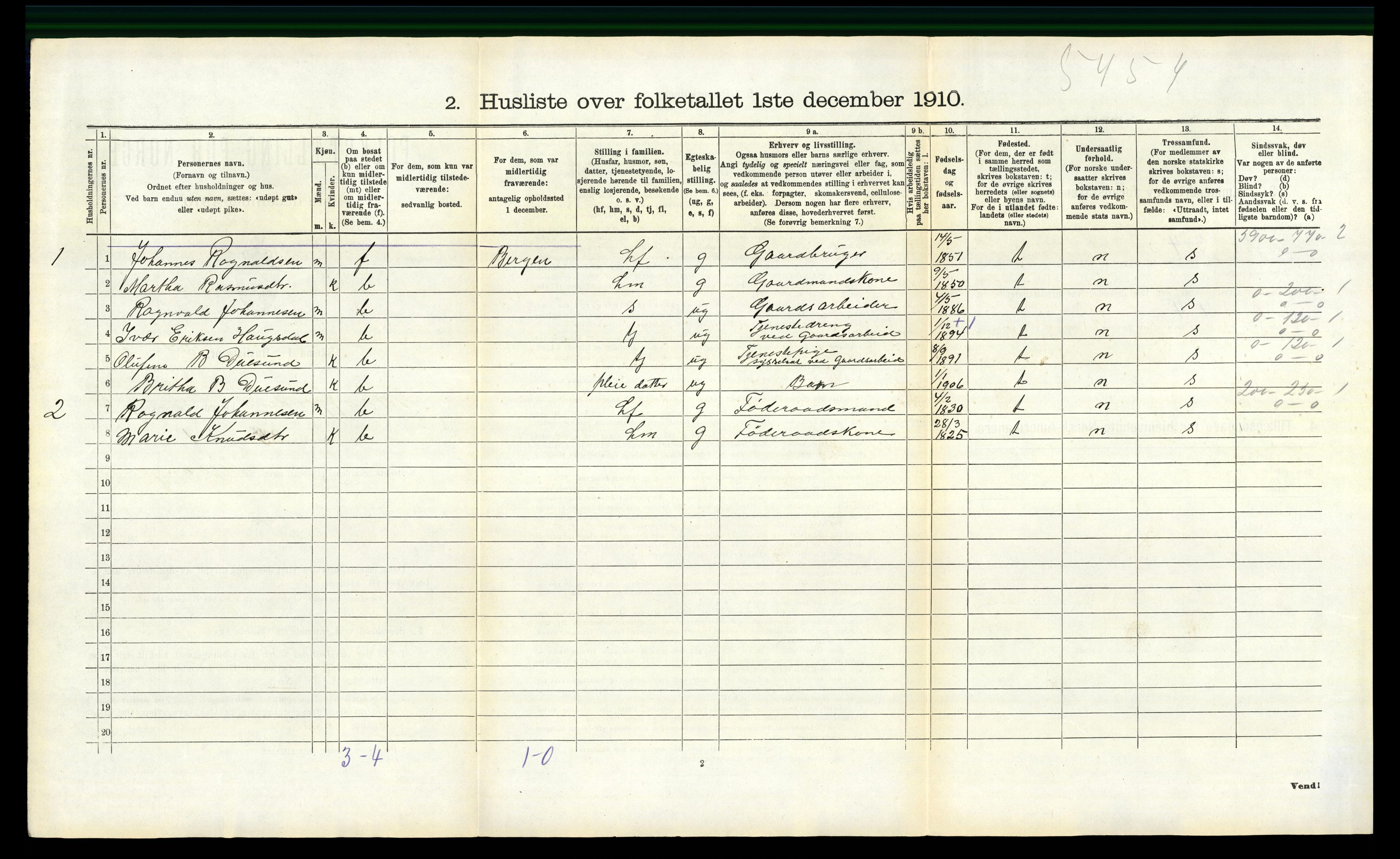 RA, 1910 census for Masfjorden, 1910, p. 451