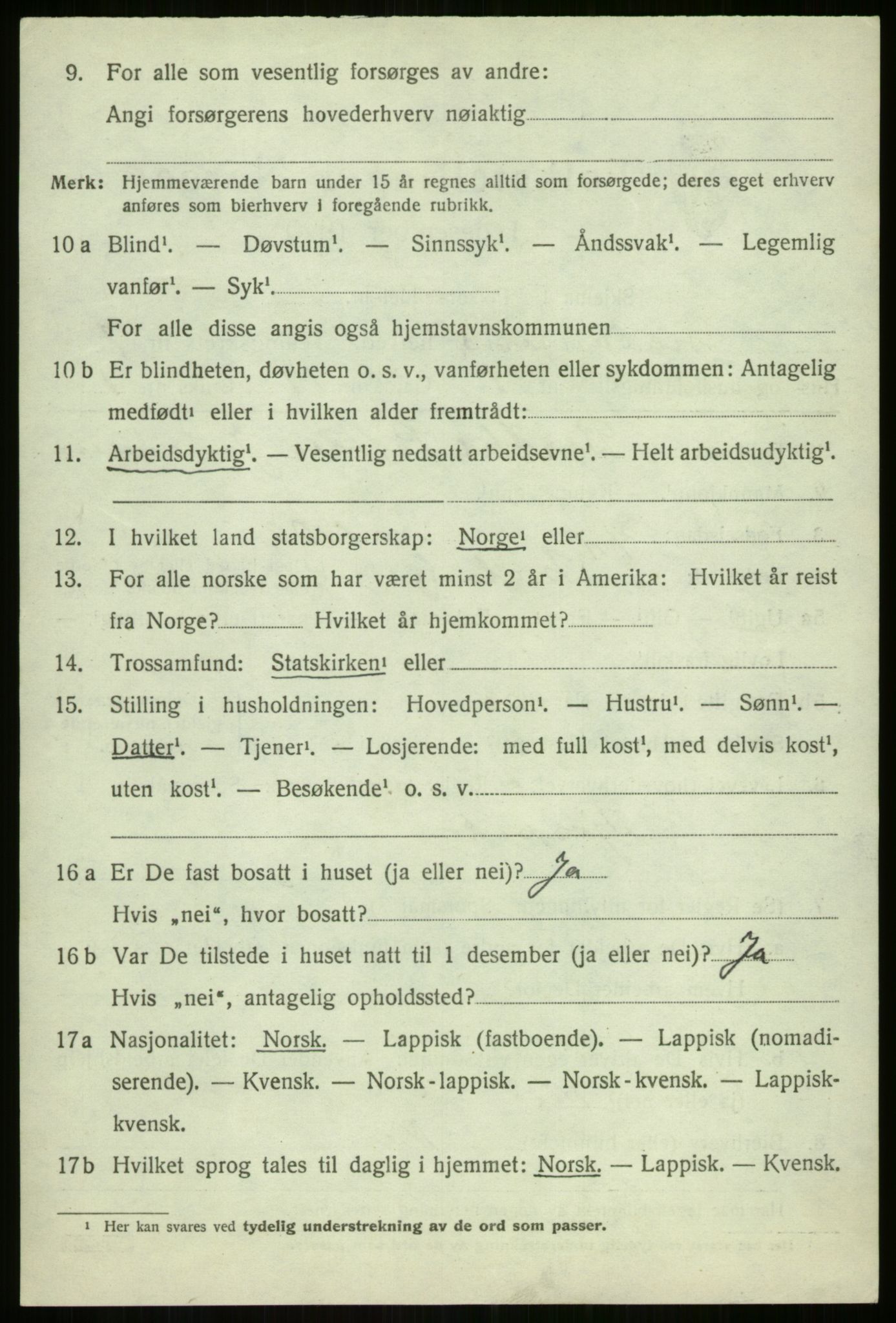 SATØ, 1920 census for Malangen, 1920, p. 2775