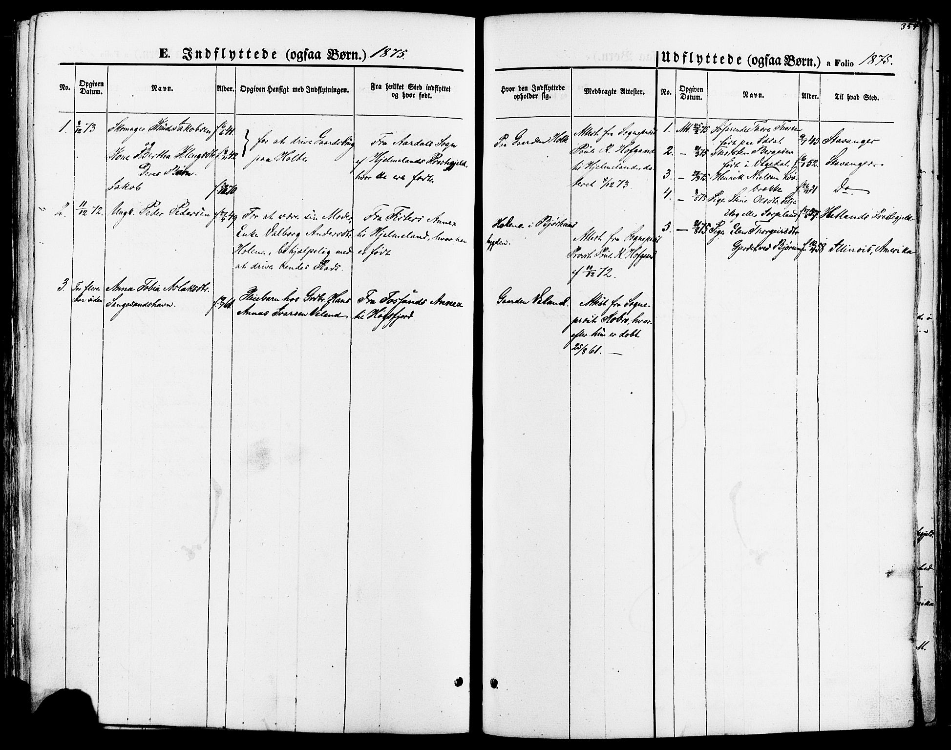 Strand sokneprestkontor, SAST/A-101828/H/Ha/Haa/L0007: Parish register (official) no. A 7, 1855-1881, p. 354