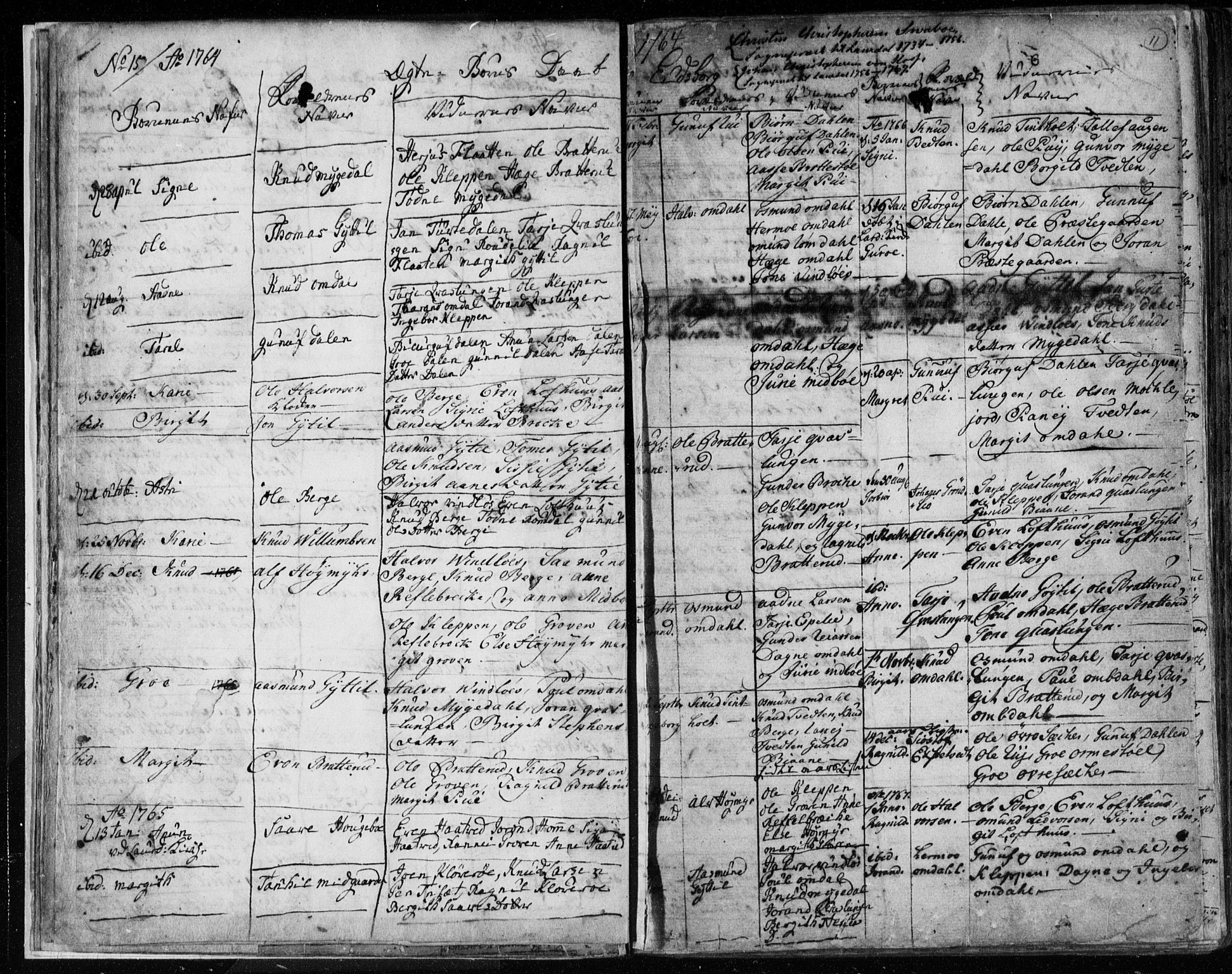 Lårdal kirkebøker, SAKO/A-284/F/Fa/L0003: Parish register (official) no. I 3, 1754-1790, p. 11