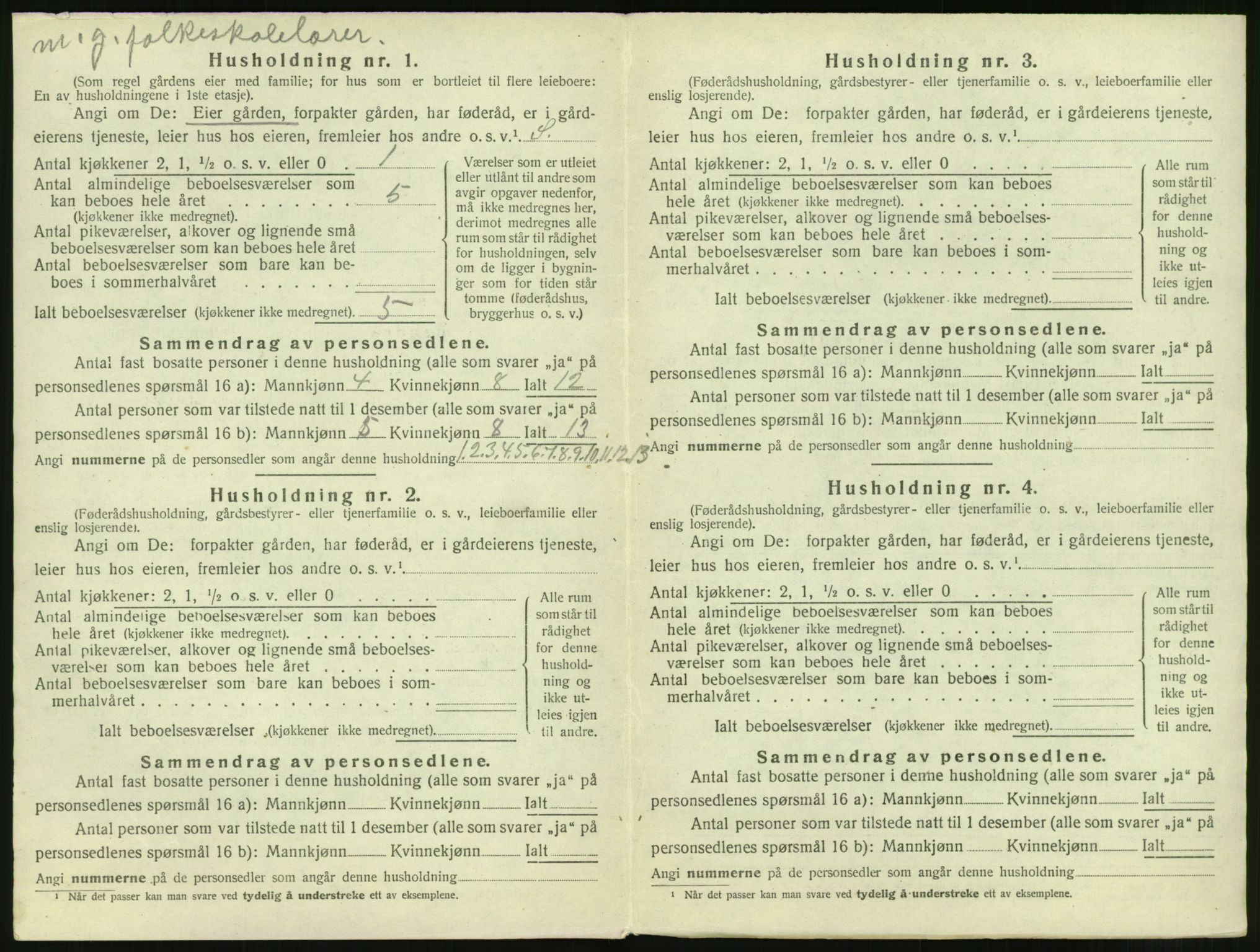 SAT, 1920 census for Vatne, 1920, p. 111