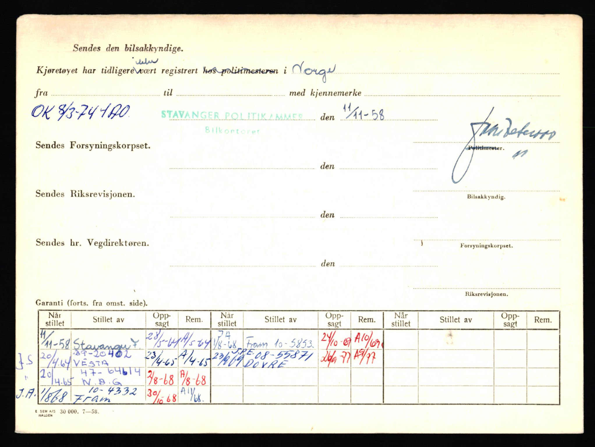 Stavanger trafikkstasjon, AV/SAST-A-101942/0/F/L0006: L-1700 - L-2149, 1930-1971, p. 2000