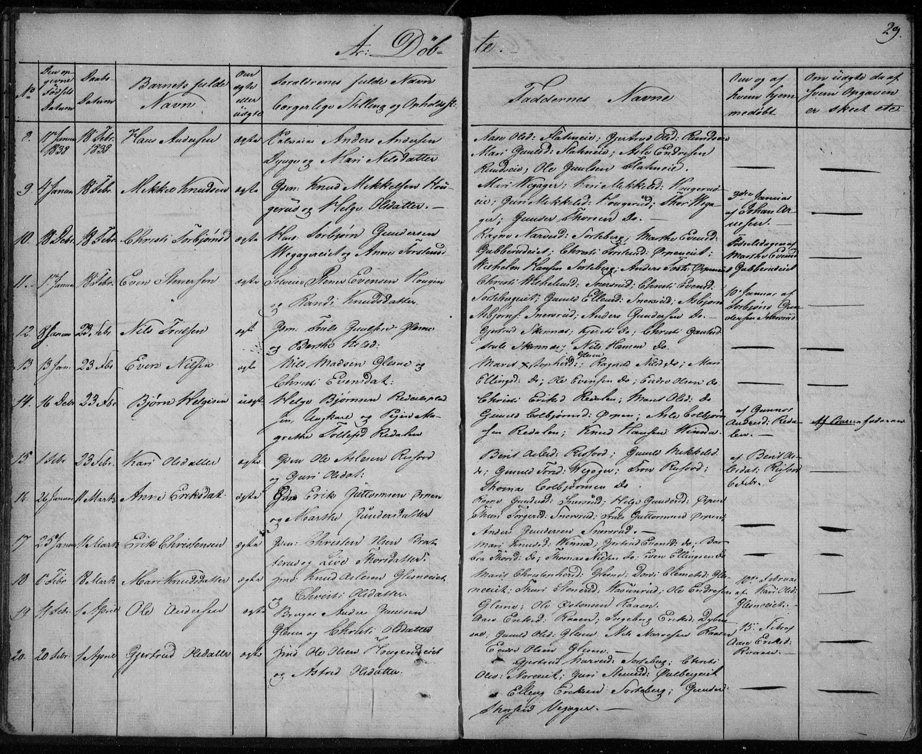 Krødsherad kirkebøker, AV/SAKO-A-19/F/Fa/L0002: Parish register (official) no. 2, 1829-1851, p. 29