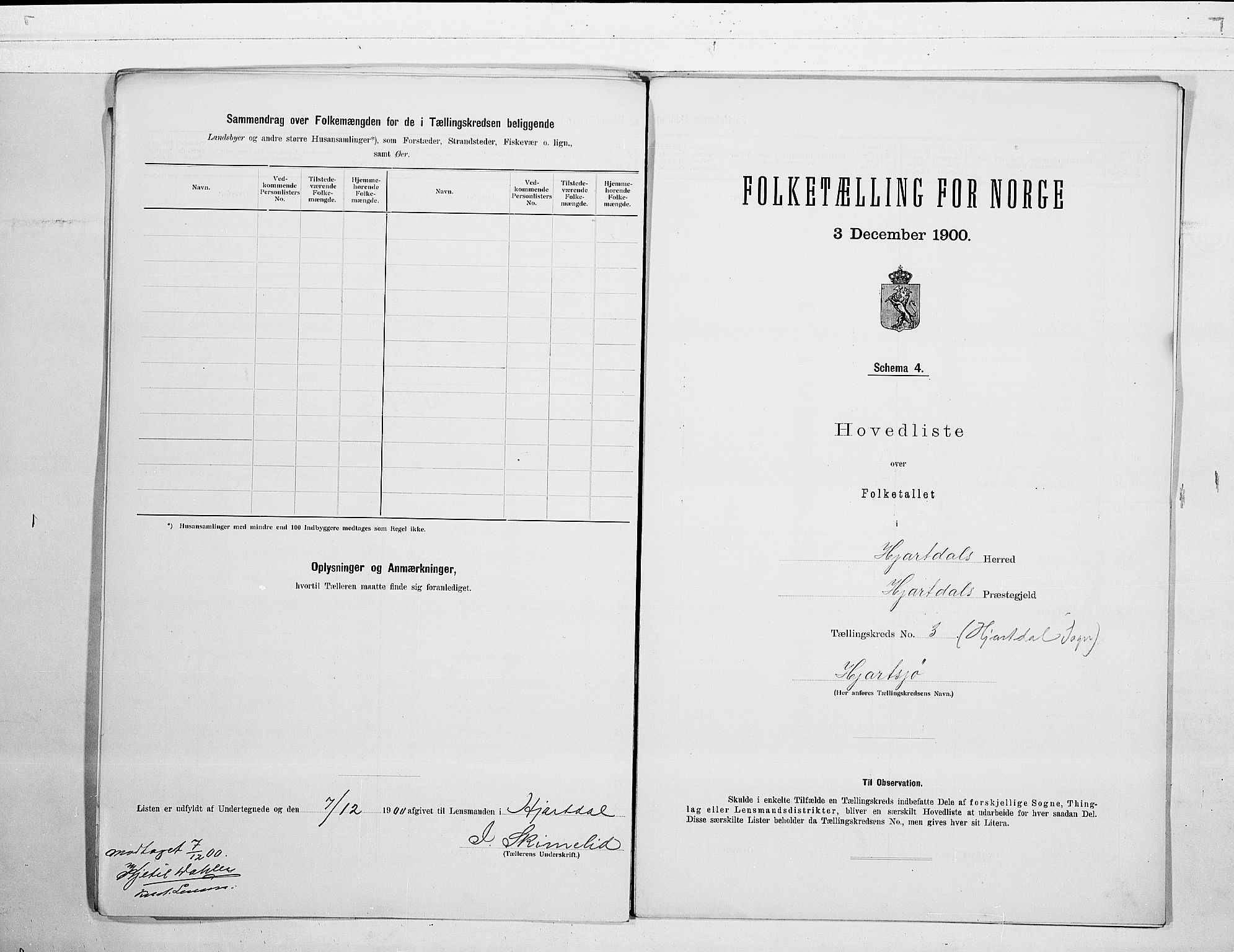 SAKO, 1900 census for Hjartdal, 1900, p. 8