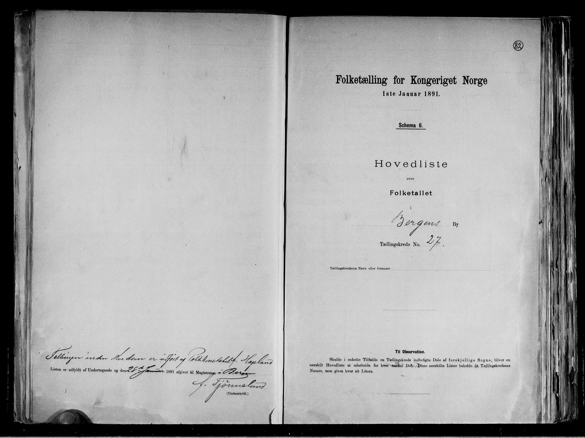 RA, 1891 Census for 1301 Bergen, 1891, p. 84