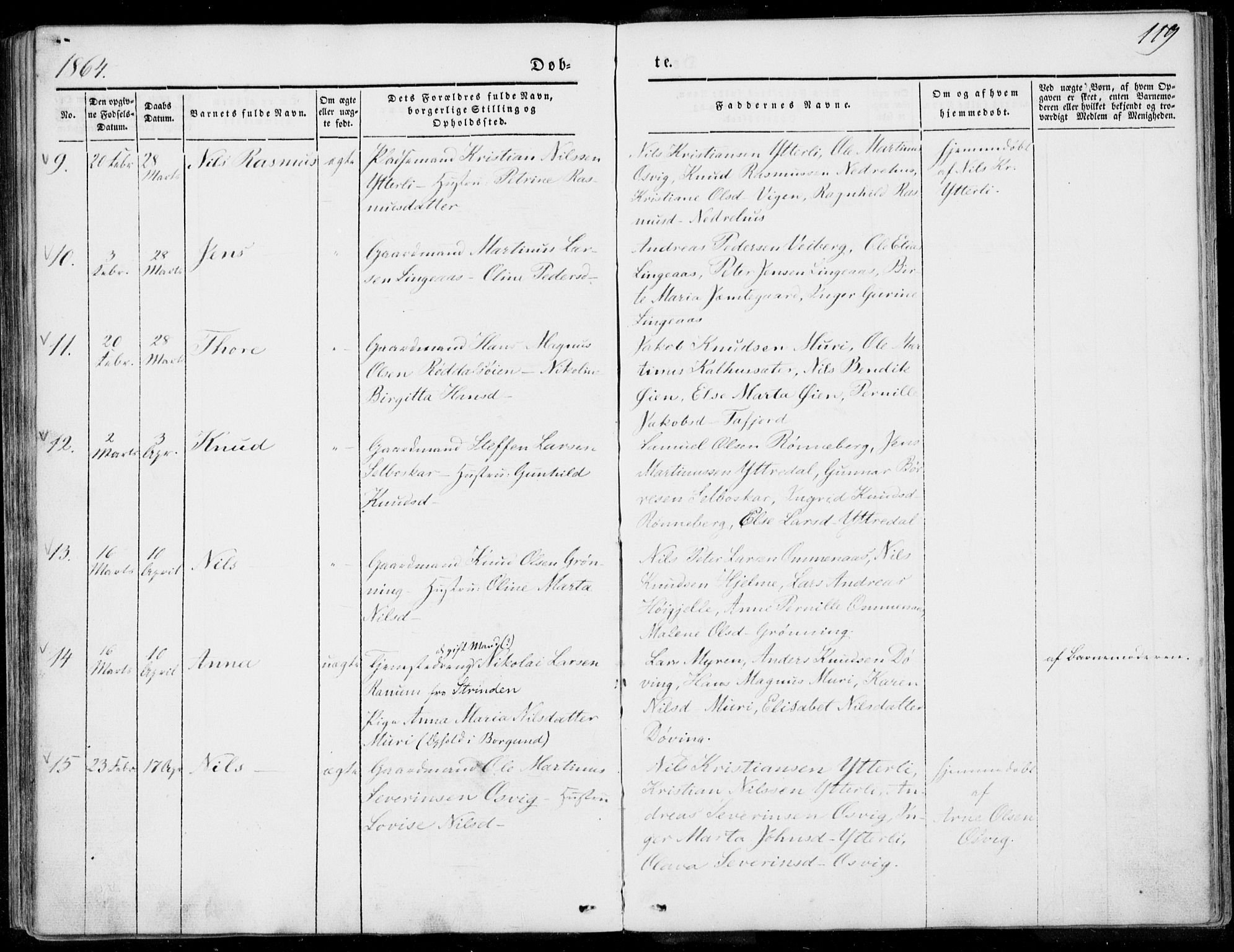Ministerialprotokoller, klokkerbøker og fødselsregistre - Møre og Romsdal, SAT/A-1454/519/L0249: Parish register (official) no. 519A08, 1846-1868, p. 119