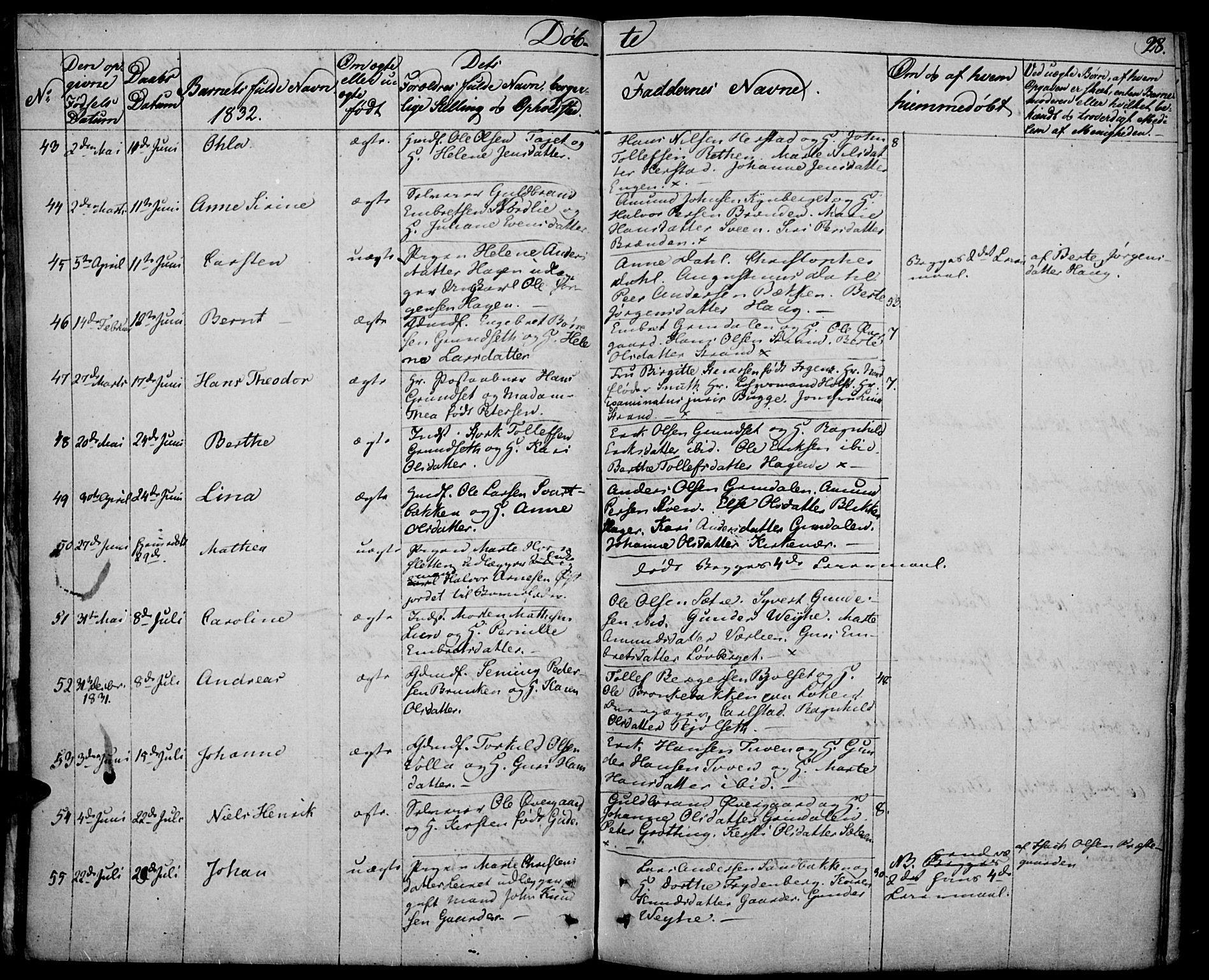 Elverum prestekontor, AV/SAH-PREST-044/H/Ha/Haa/L0008: Parish register (official) no. 8, 1830-1842, p. 28