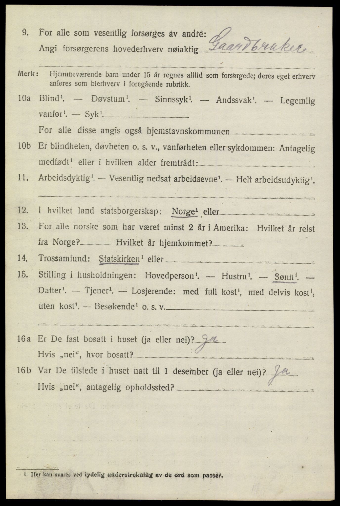 SAKO, 1920 census for Sannidal, 1920, p. 4932