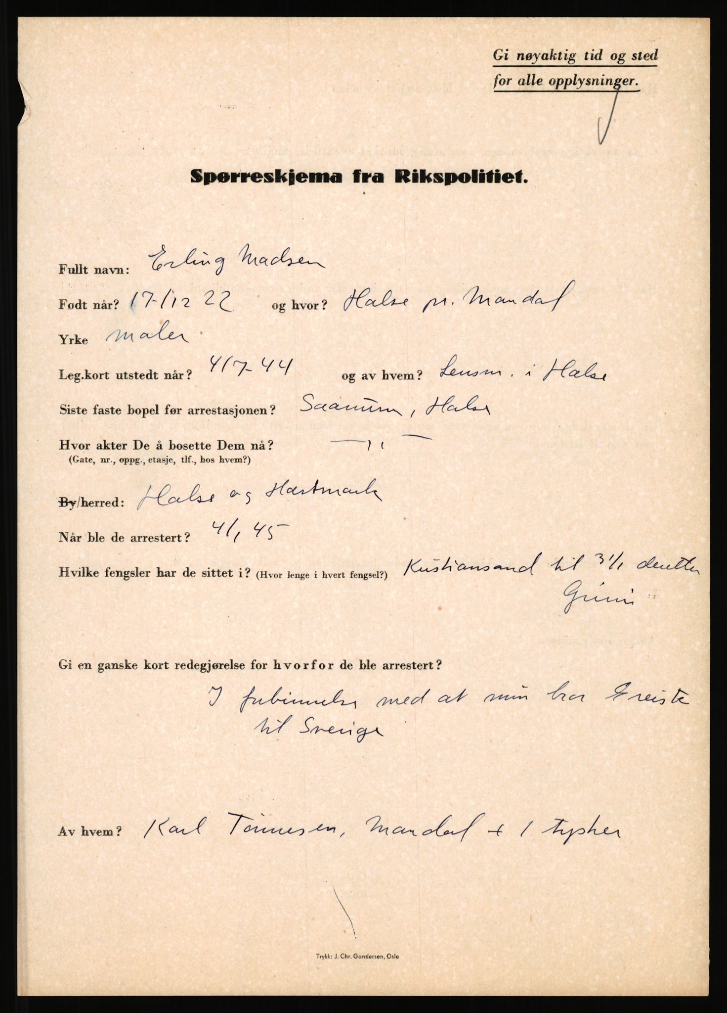 Rikspolitisjefen, AV/RA-S-1560/L/L0011: Lucassen, Oscar Fredrik - Moen, Olav, 1940-1945, p. 378