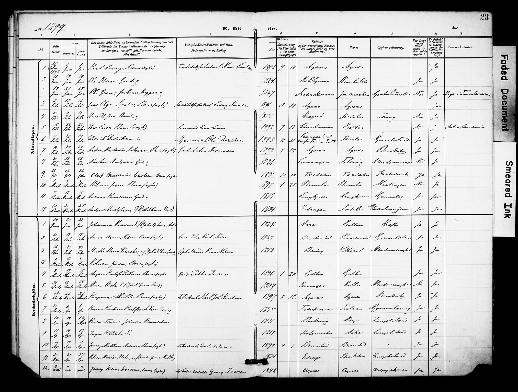 Brunlanes kirkebøker, SAKO/A-342/F/Fc/L0002: Parish register (official) no. III 2, 1895-1899, p. 23
