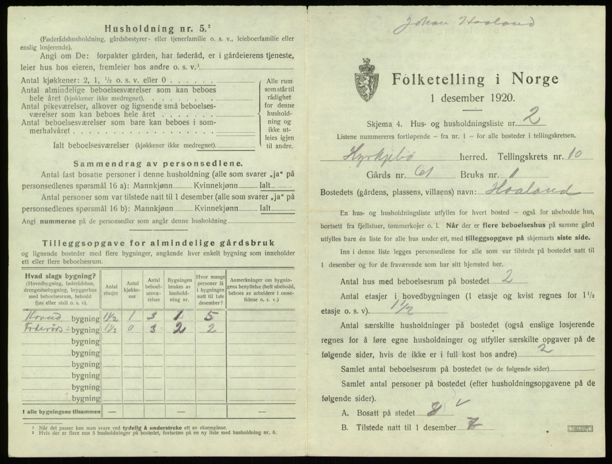 SAB, 1920 census for Kyrkjebø, 1920, p. 674