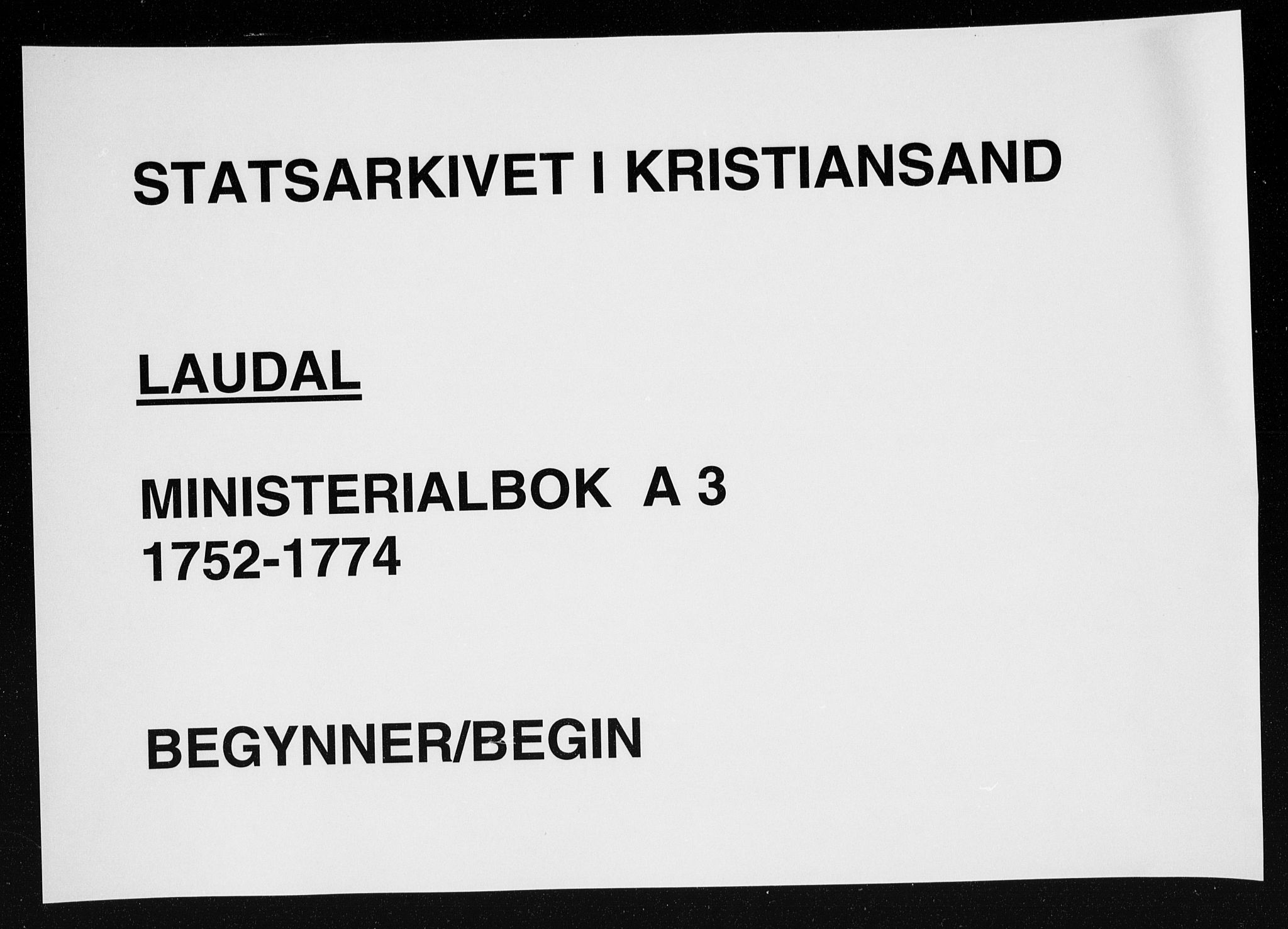 Holum sokneprestkontor, AV/SAK-1111-0022/F/Fa/Fab/L0003: Parish register (official) no. A 3, 1752-1774