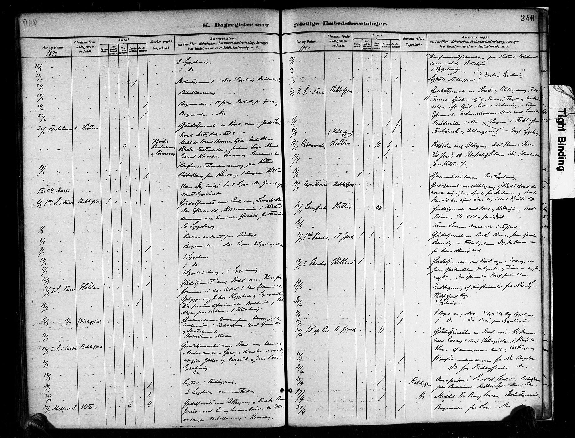 Flekkefjord sokneprestkontor, AV/SAK-1111-0012/F/Fa/Faa/L0001: Parish register (official) no. A 1, 1885-1900, p. 240