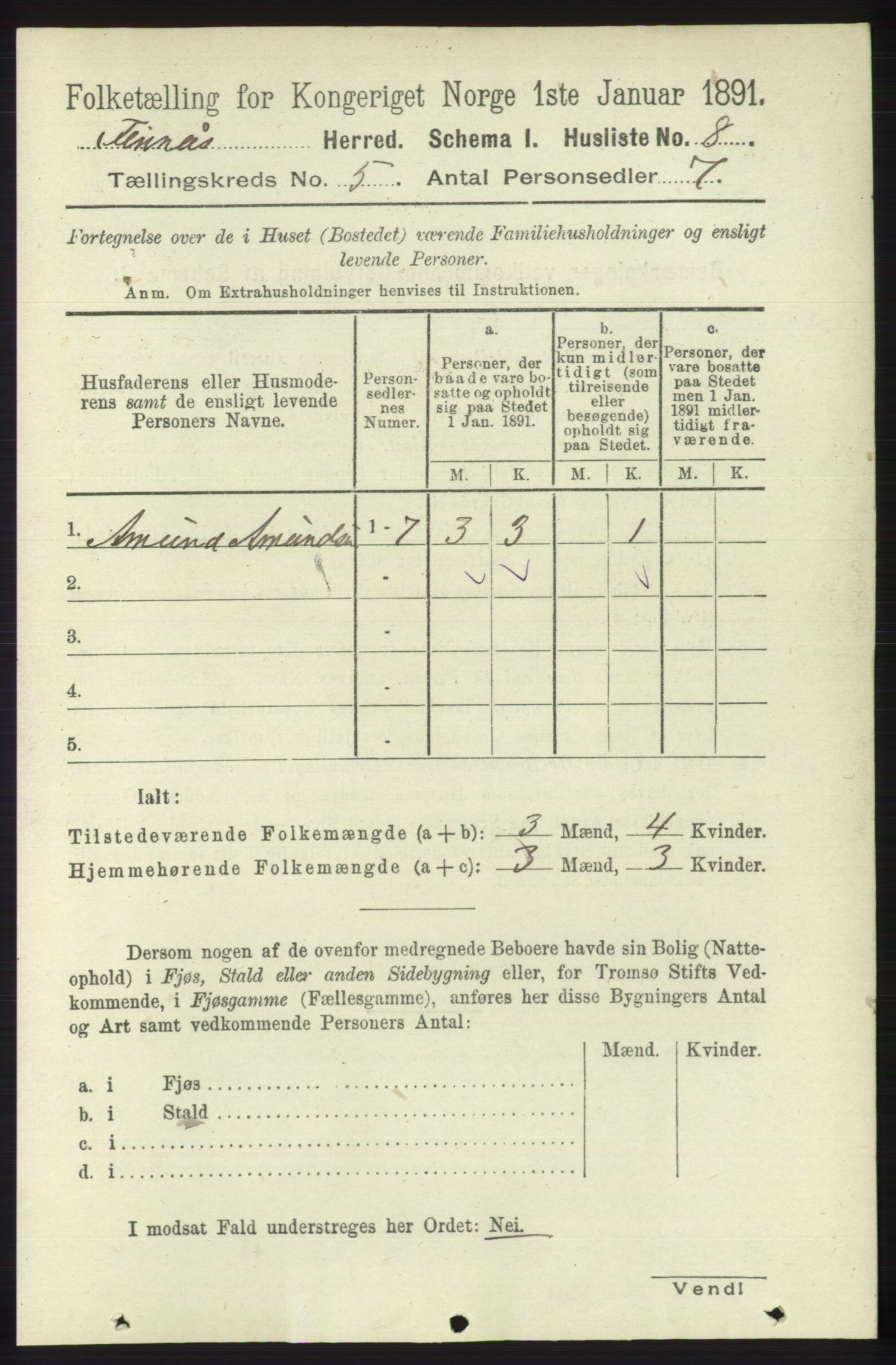 RA, 1891 census for 1218 Finnås, 1891, p. 2194