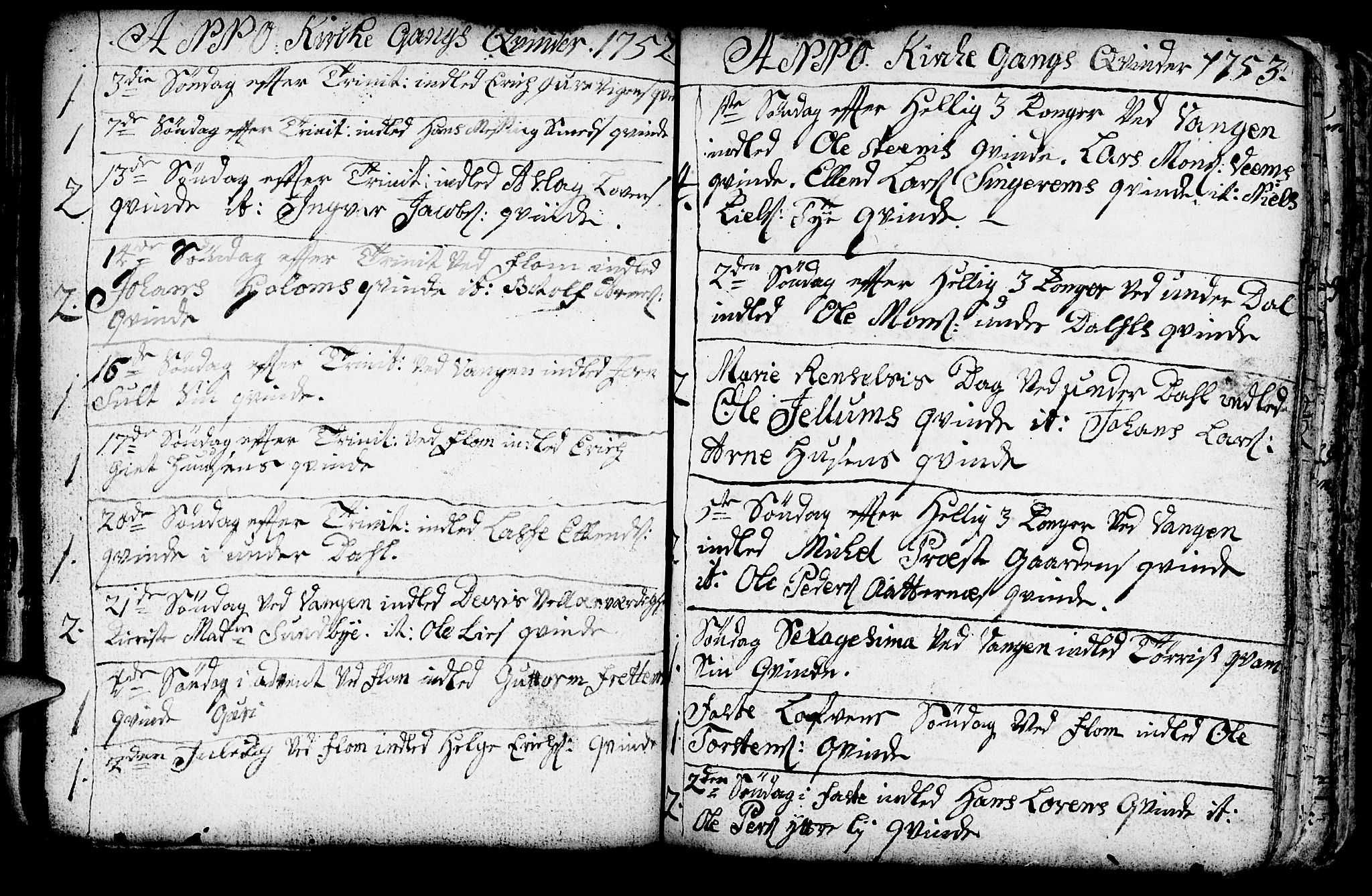 Aurland sokneprestembete, AV/SAB-A-99937/H/Ha/Haa/L0003: Parish register (official) no. A 3, 1735-1761, p. 152