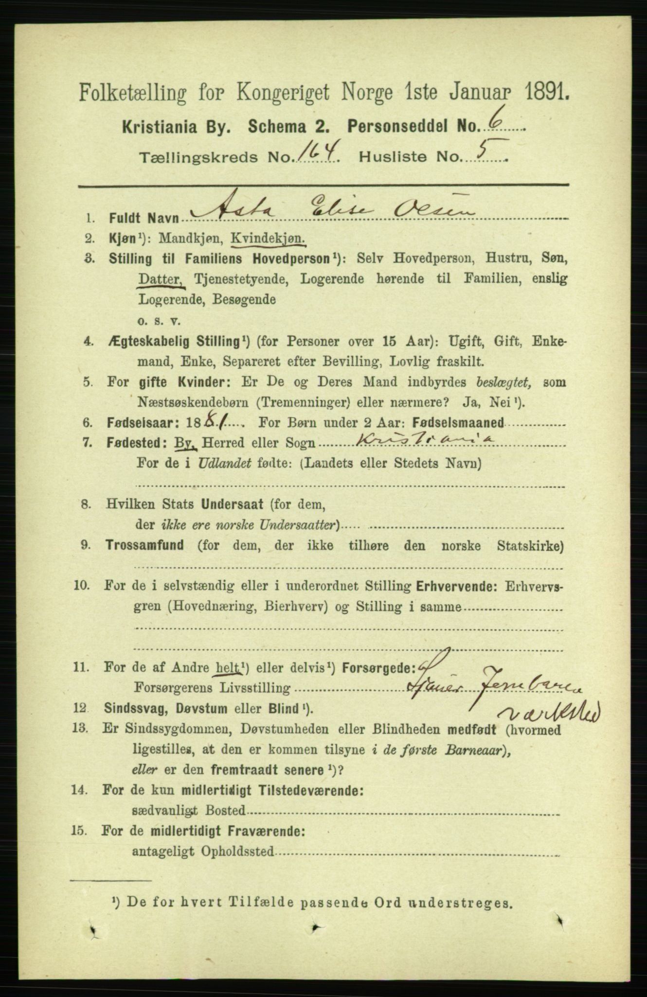 RA, 1891 census for 0301 Kristiania, 1891, p. 94470