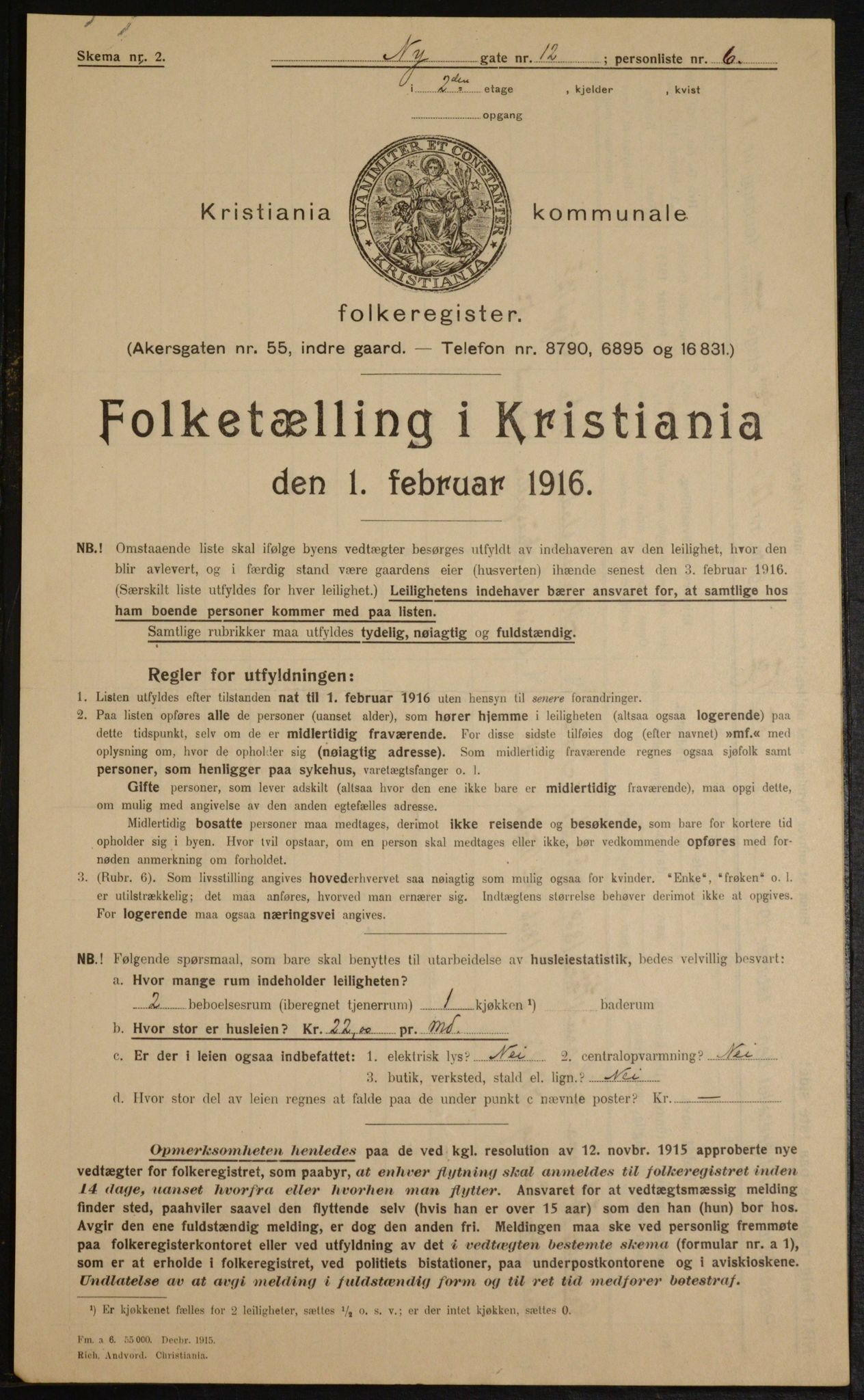 OBA, Municipal Census 1916 for Kristiania, 1916, p. 75768