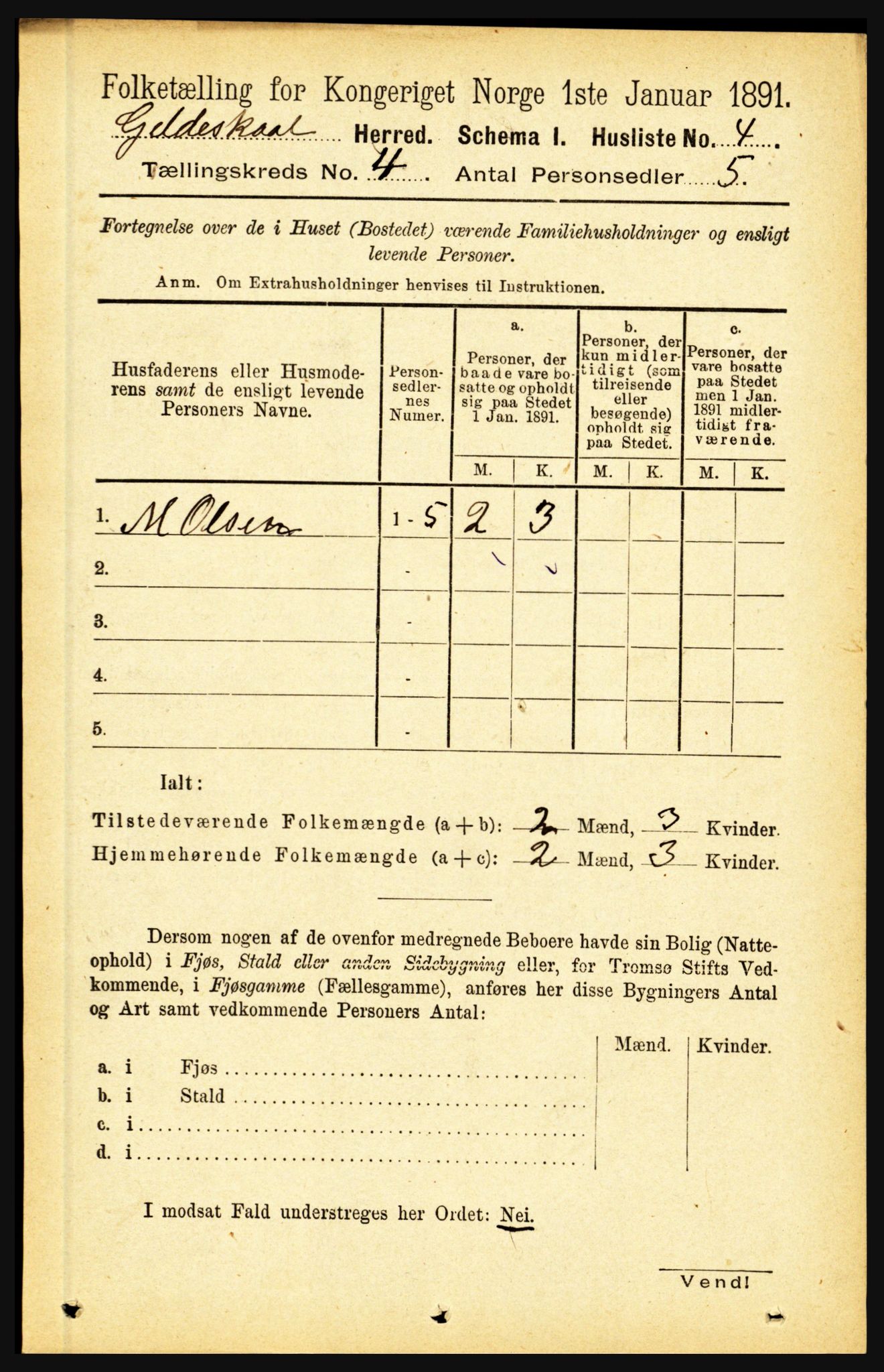 RA, 1891 census for 1838 Gildeskål, 1891, p. 1002