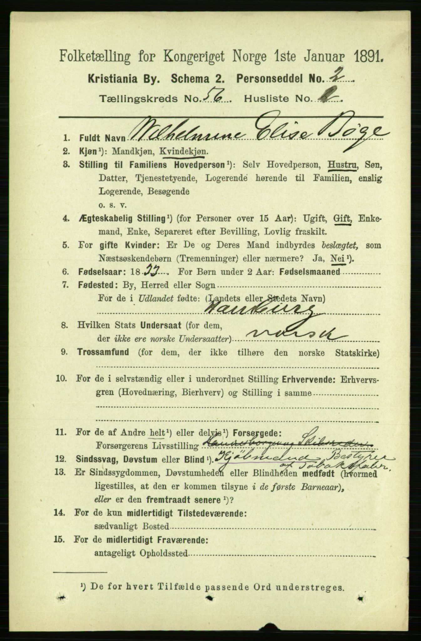 RA, 1891 census for 0301 Kristiania, 1891, p. 30222