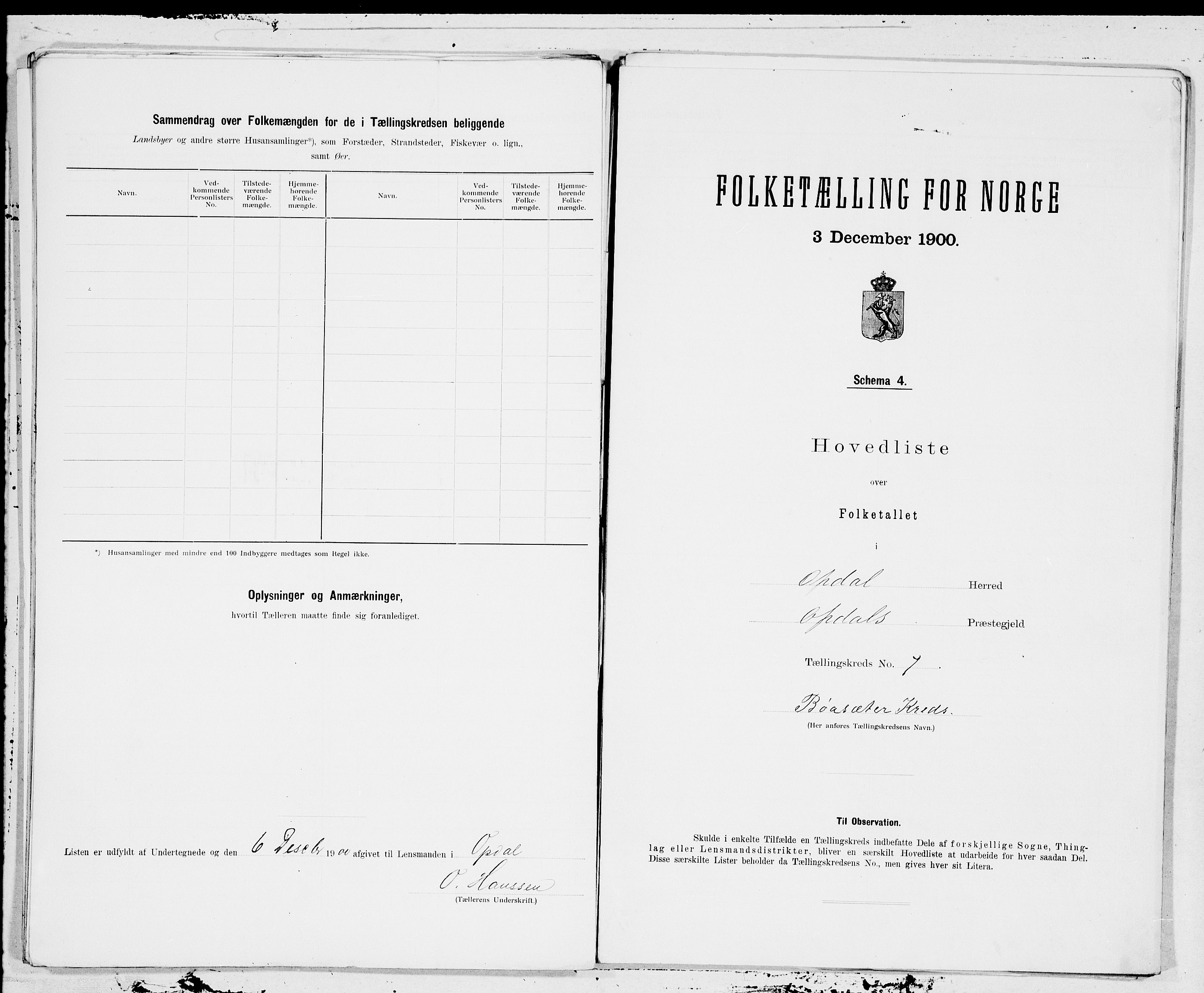 SAT, 1900 census for Oppdal, 1900, p. 14