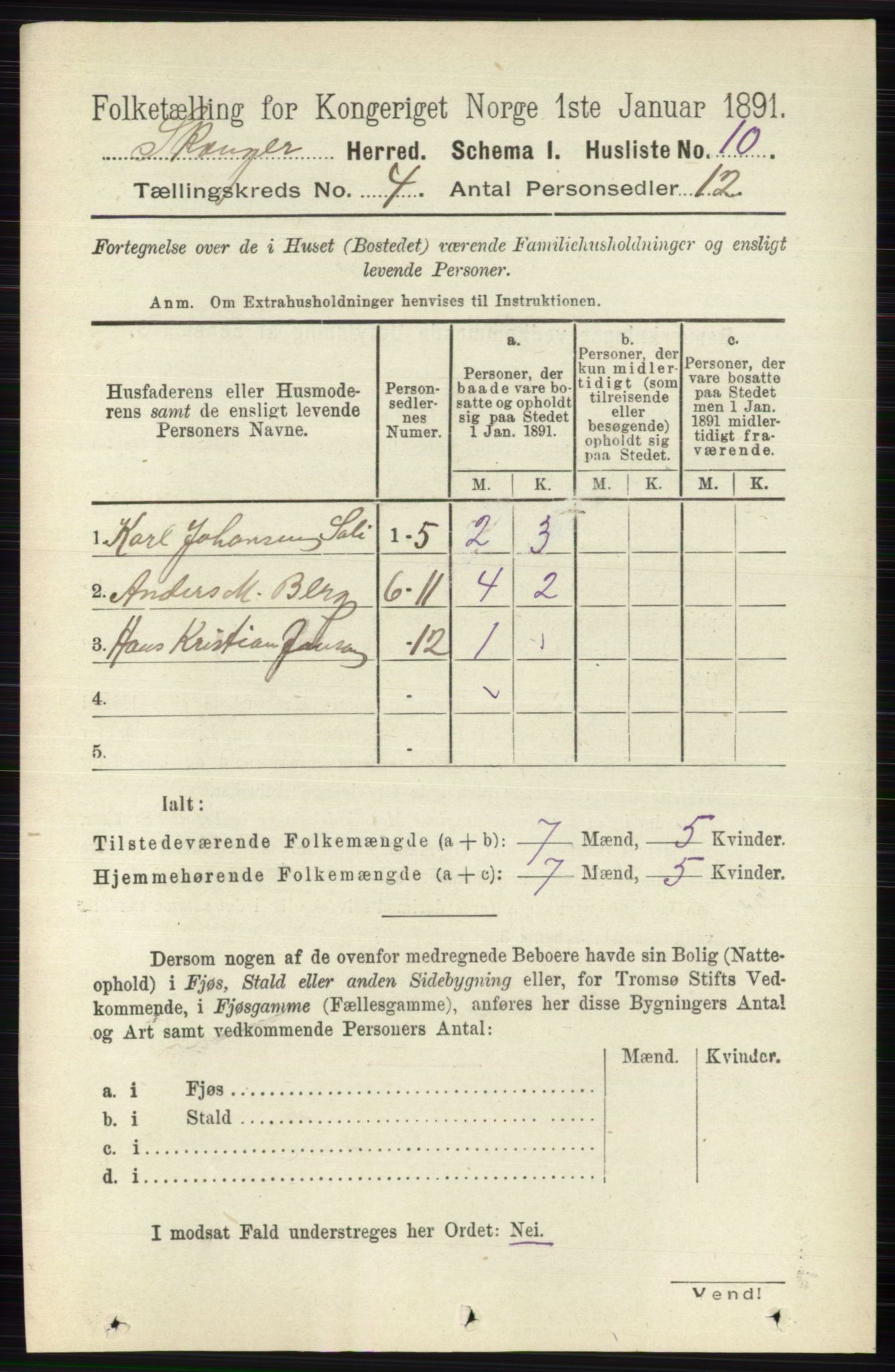 RA, 1891 census for 0712 Skoger, 1891, p. 2162