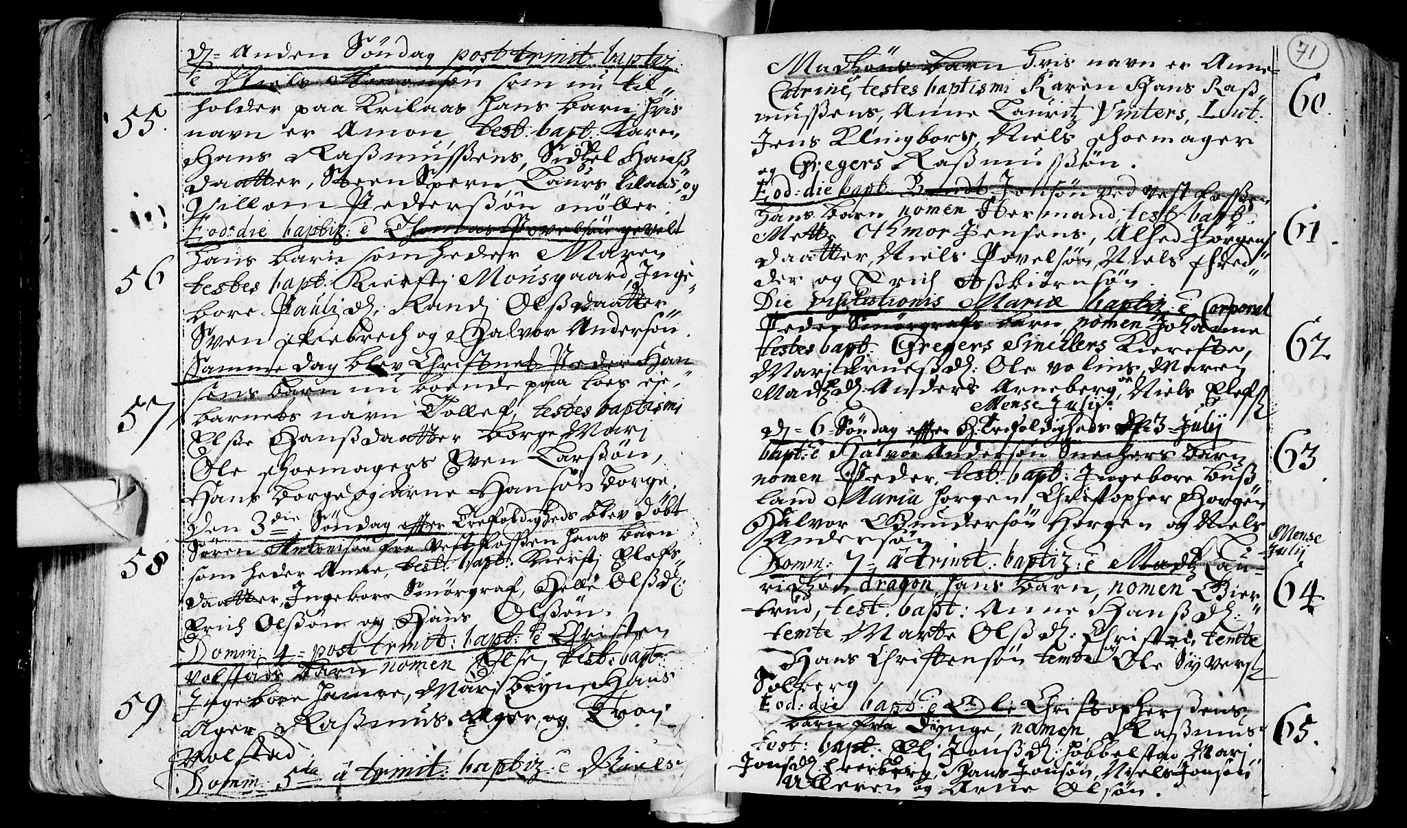 Eiker kirkebøker, SAKO/A-4/F/Fa/L0002: Parish register (official) no. I 2, 1705-1724, p. 71