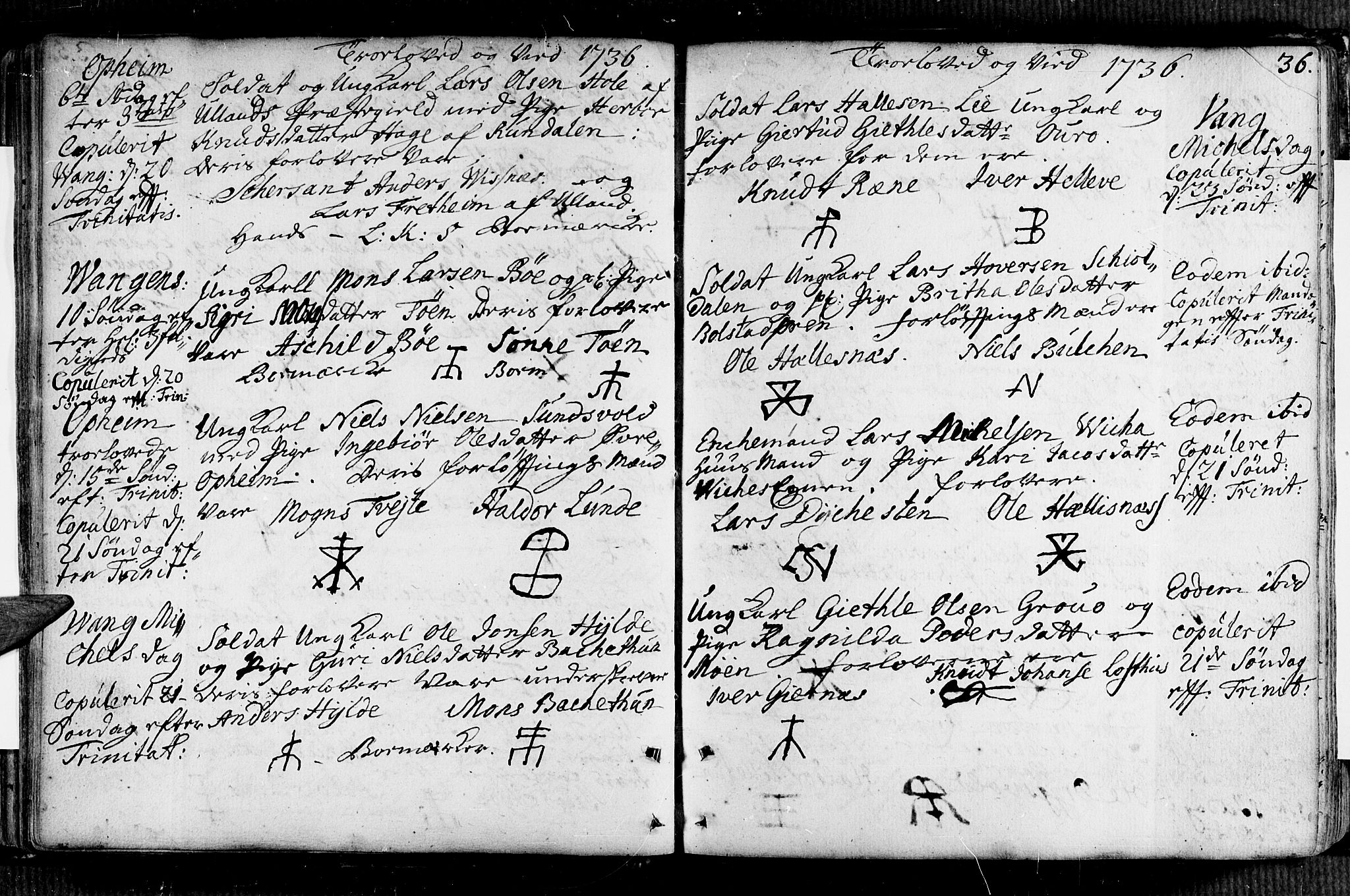 Voss sokneprestembete, AV/SAB-A-79001/H/Haa: Parish register (official) no. A 7, 1731-1773, p. 36