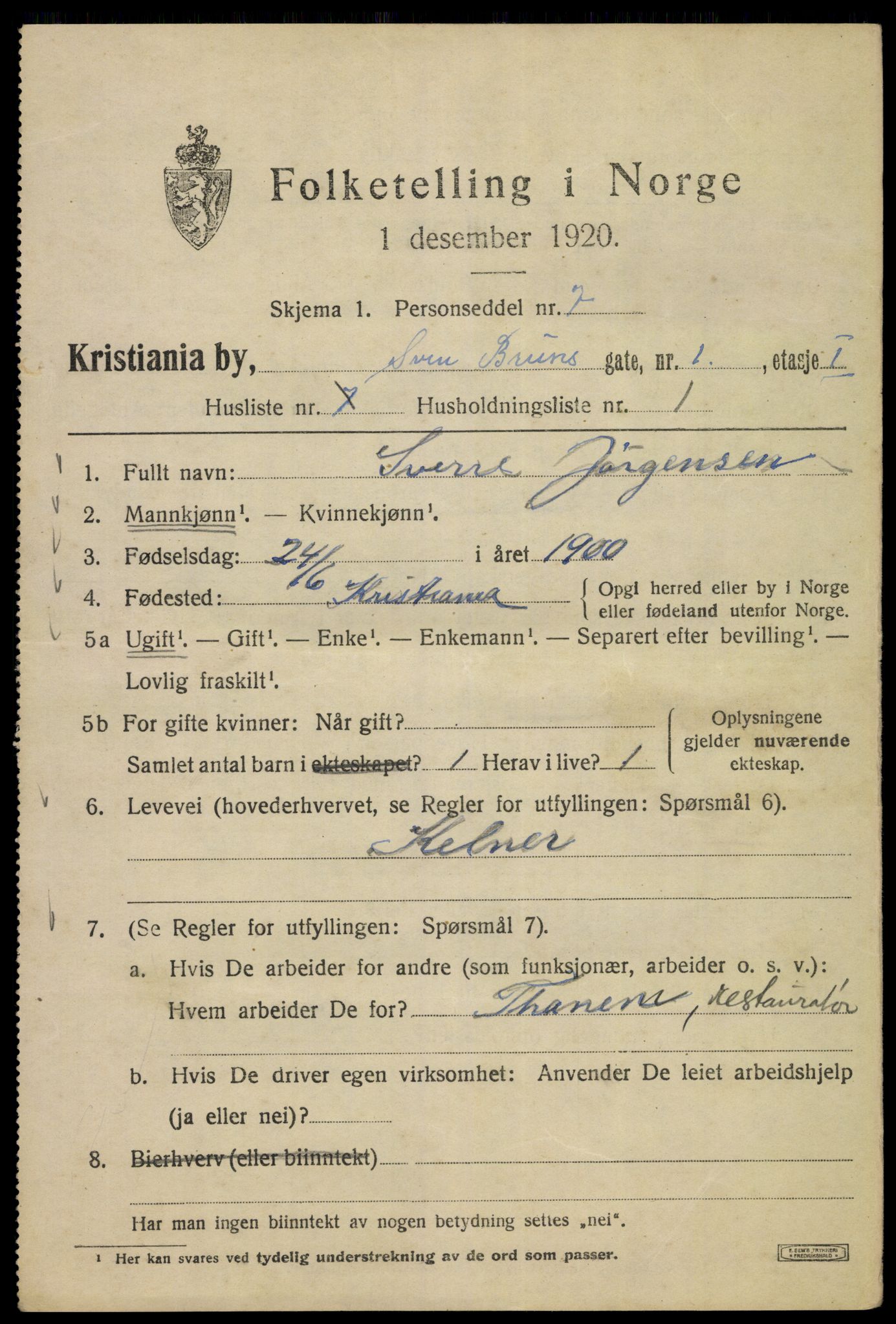 SAO, 1920 census for Kristiania, 1920, p. 554739