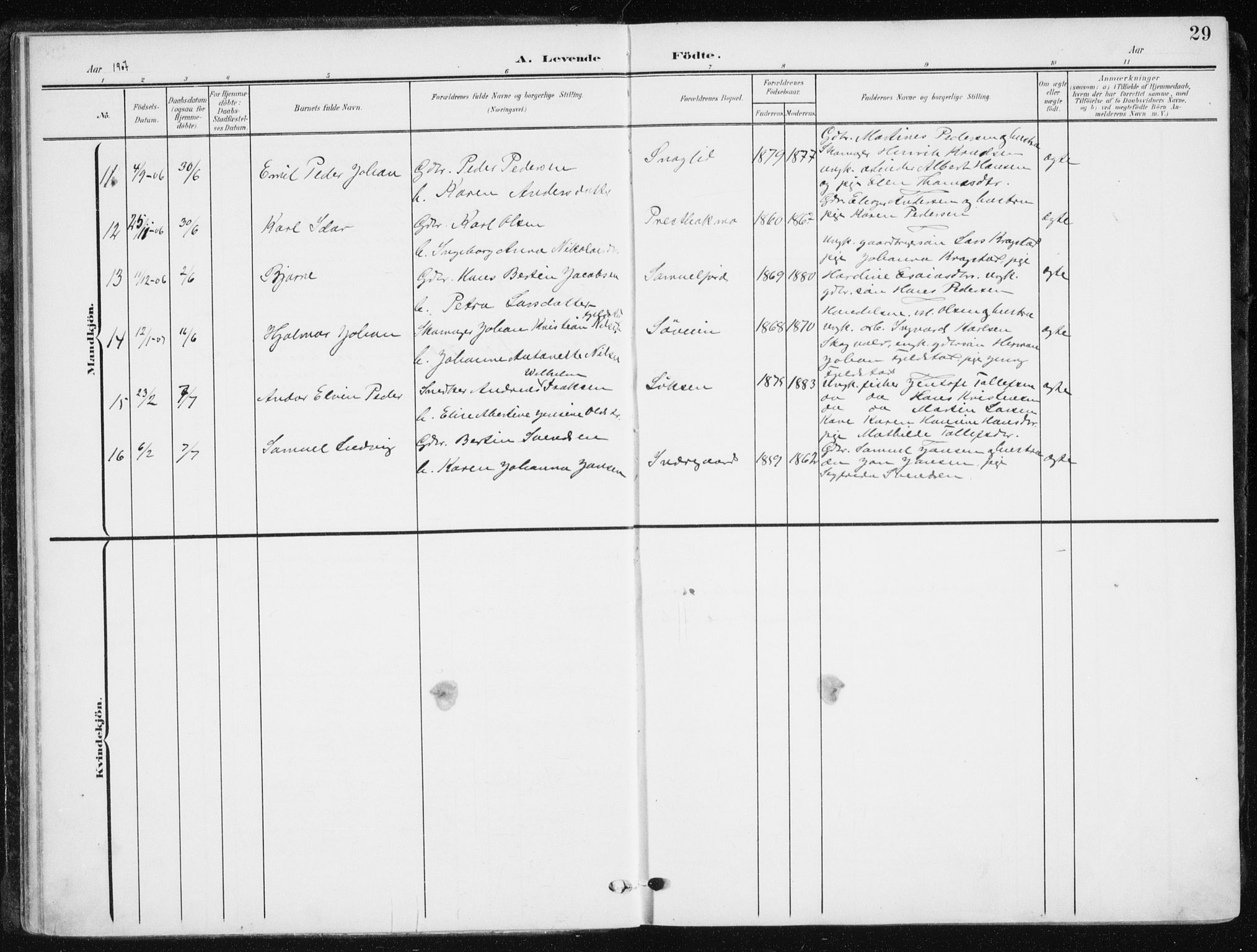 Salangen sokneprestembete, AV/SATØ-S-1324/H/Ha/L0002kirke: Parish register (official) no. 2, 1902-1911, p. 29