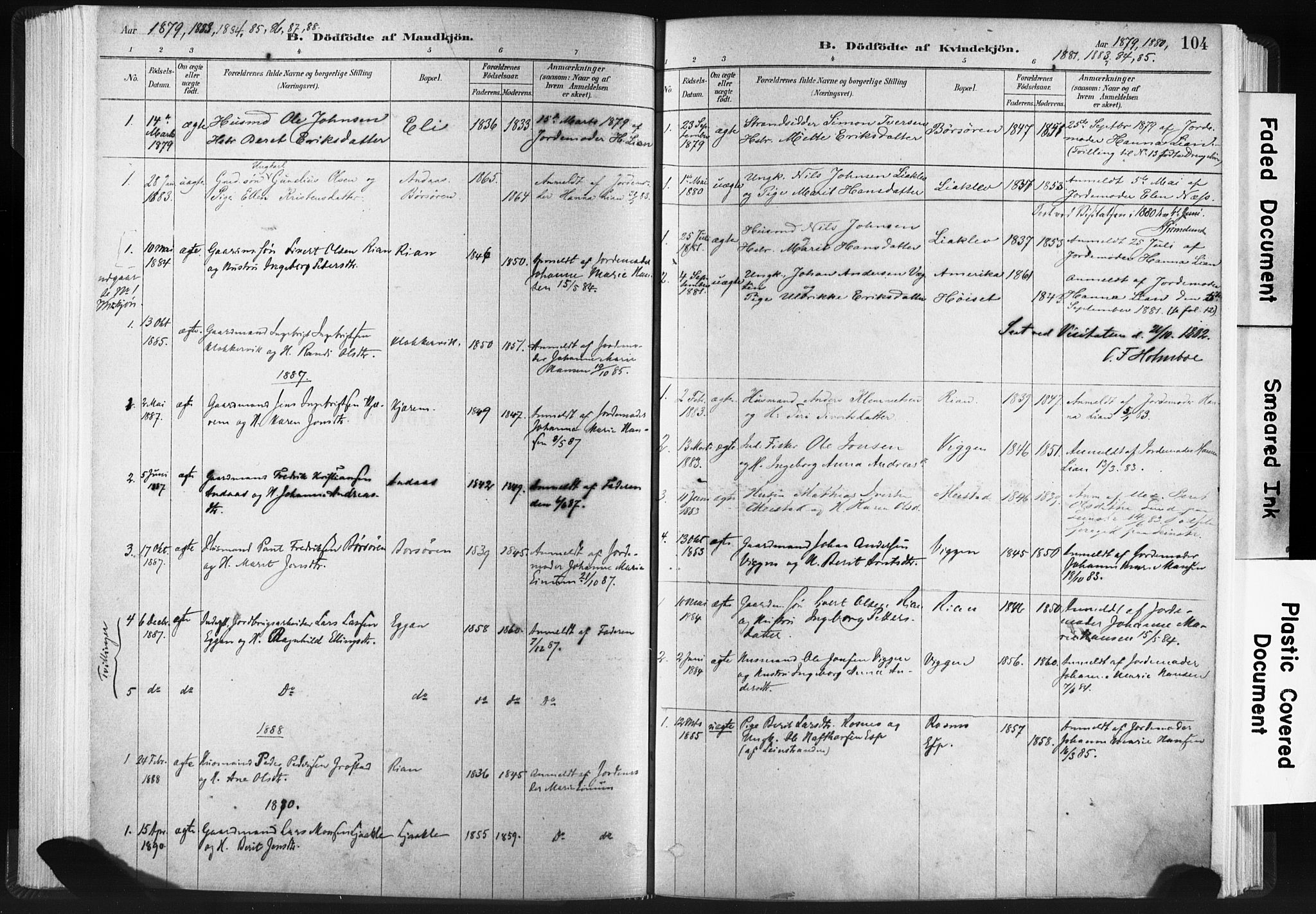 Ministerialprotokoller, klokkerbøker og fødselsregistre - Sør-Trøndelag, AV/SAT-A-1456/665/L0773: Parish register (official) no. 665A08, 1879-1905, p. 104