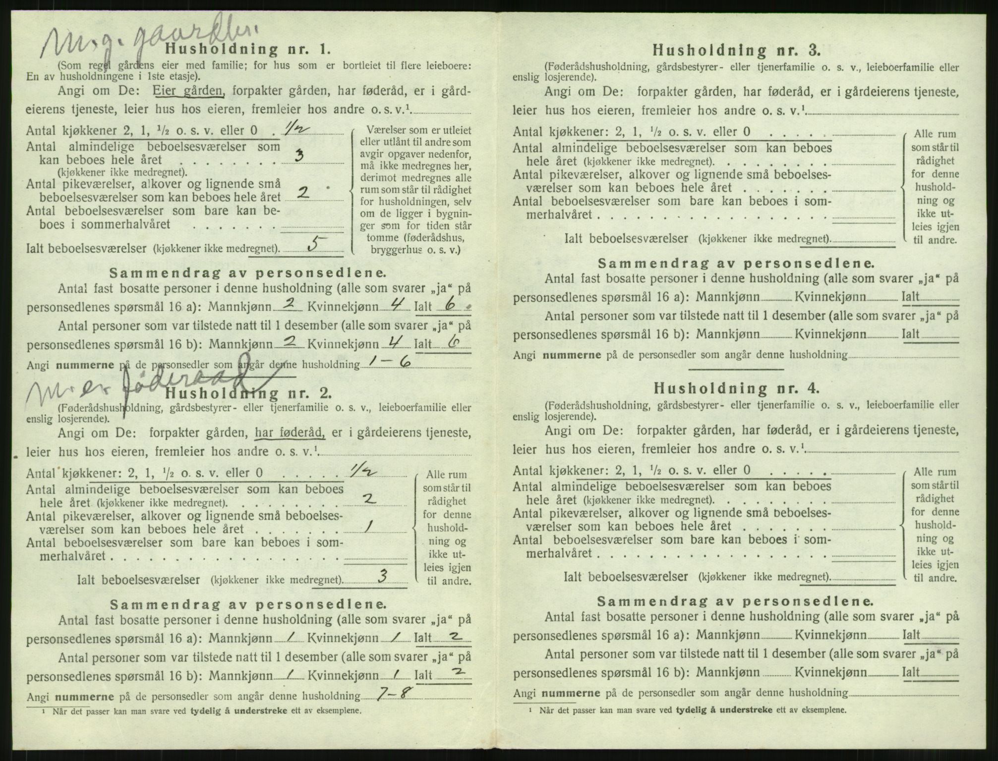 SAT, 1920 census for Vestnes, 1920, p. 940