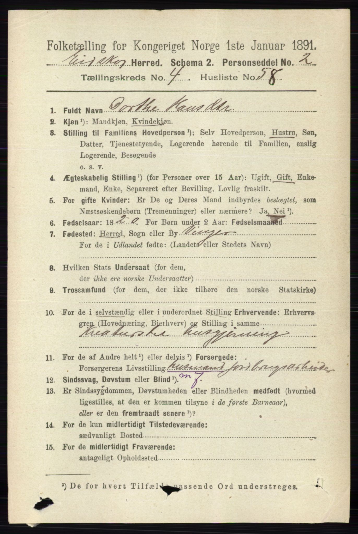 RA, 1891 census for 0420 Eidskog, 1891, p. 1947