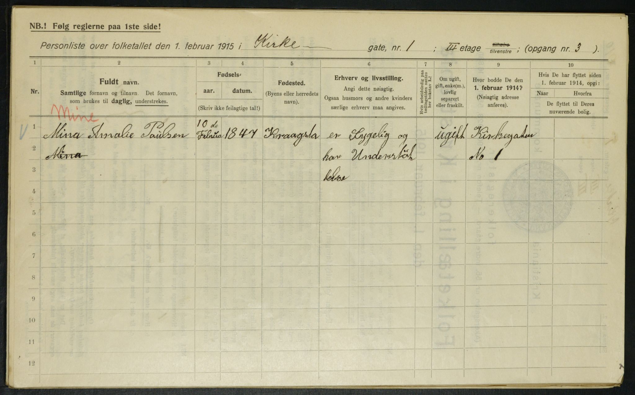 OBA, Municipal Census 1915 for Kristiania, 1915, p. 49274