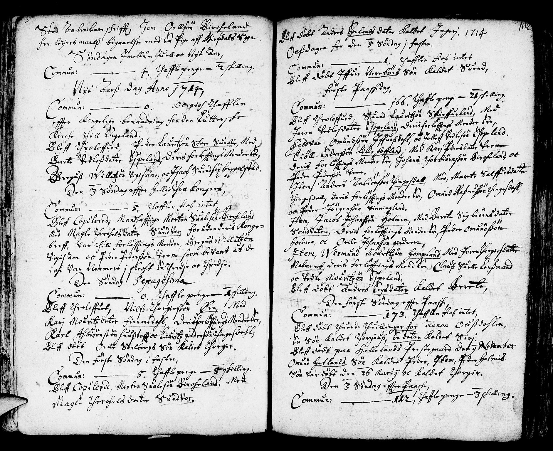 Helleland sokneprestkontor, SAST/A-101810: Parish register (official) no. A 1 /2, 1713-1761, p. 102