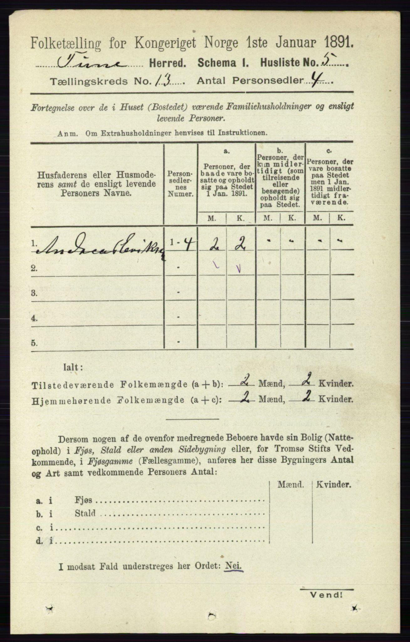 RA, 1891 census for 0130 Tune, 1891, p. 7544