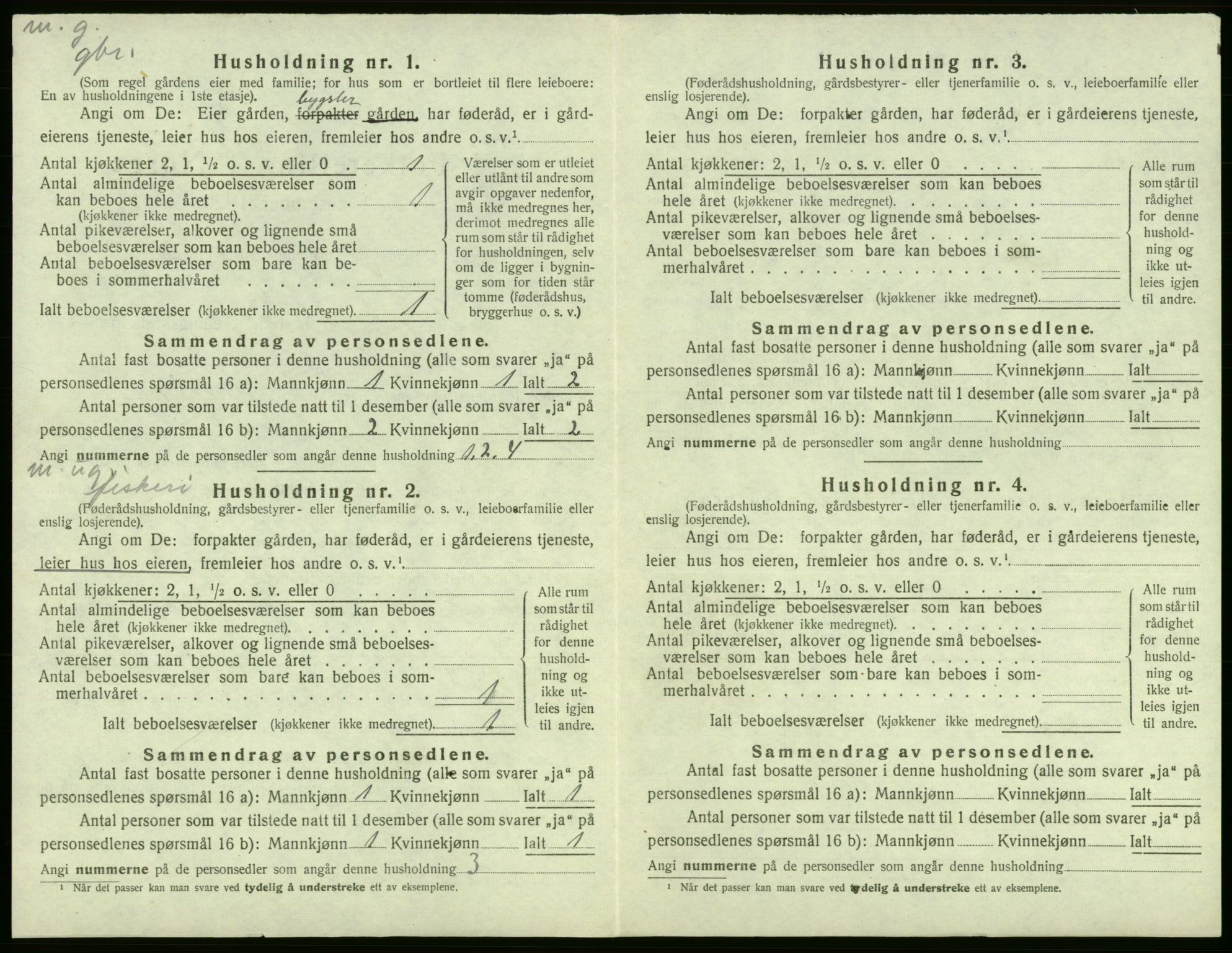 SAB, 1920 census for Fitjar, 1920, p. 168