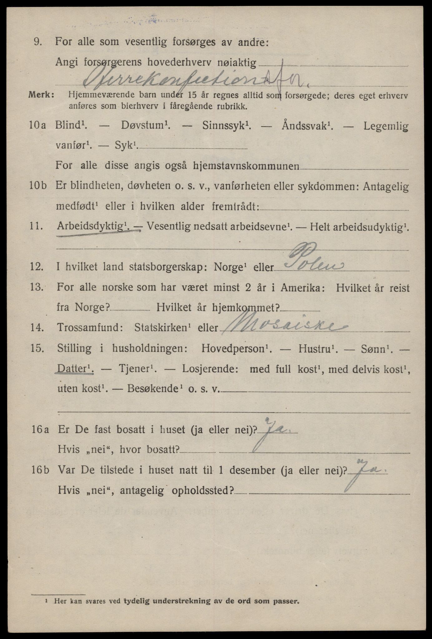 SAT, 1920 census for Trondheim, 1920, p. 49225