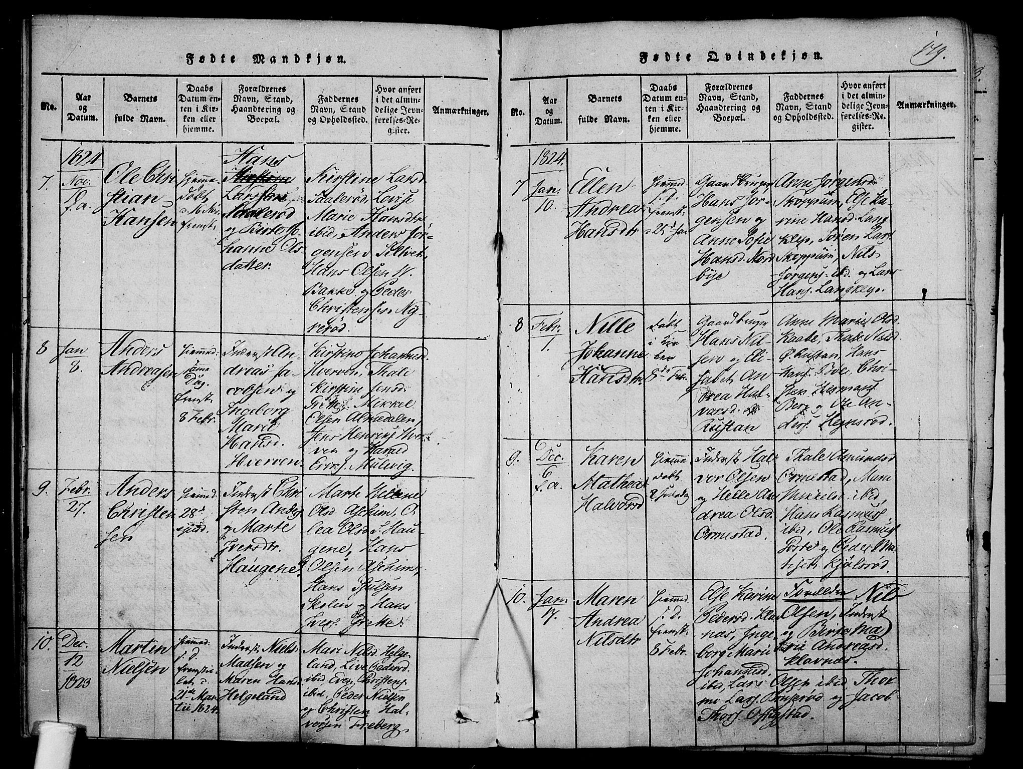 Våle kirkebøker, AV/SAKO-A-334/F/Fa/L0007: Parish register (official) no. I 7, 1814-1824, p. 178-179