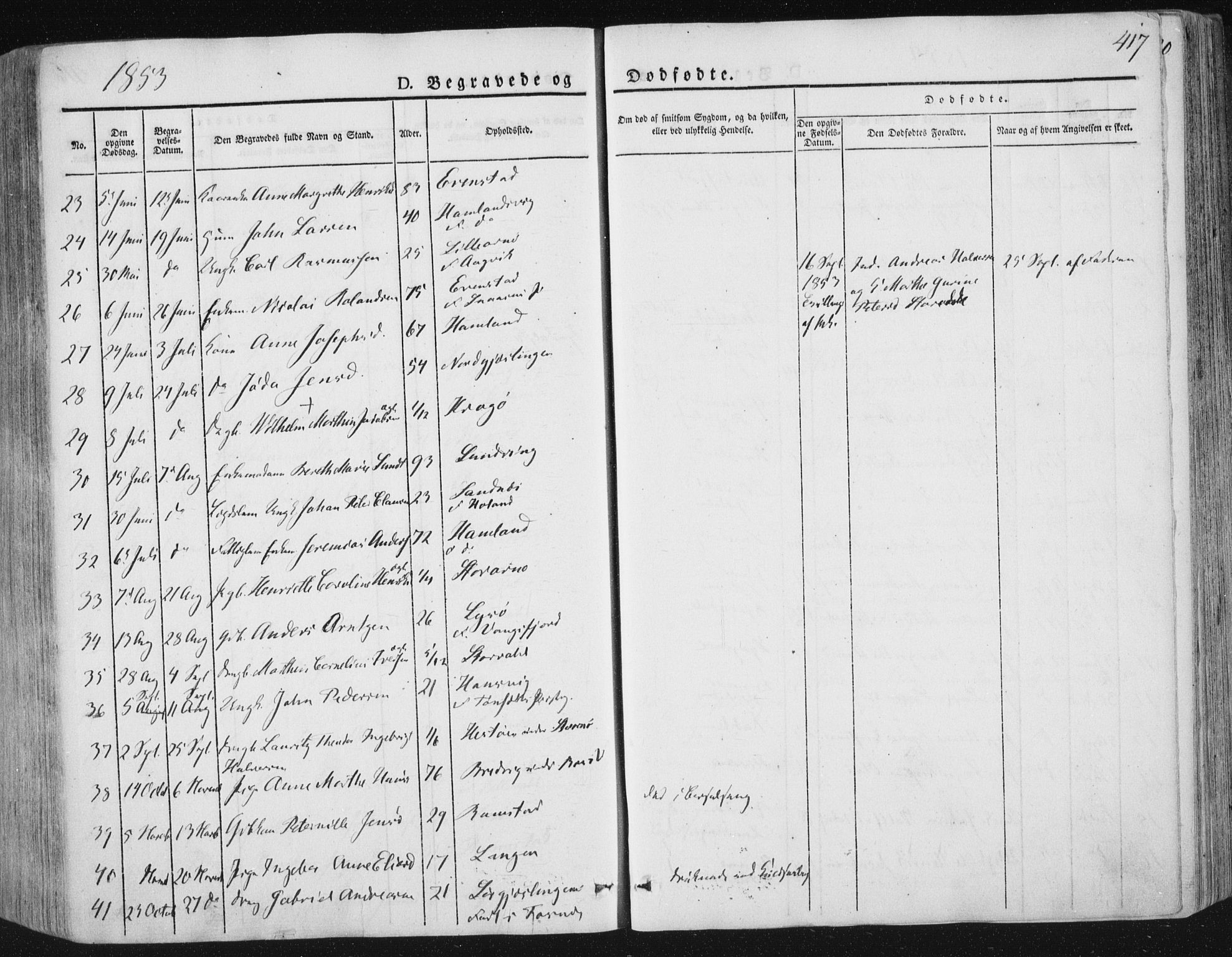 Ministerialprotokoller, klokkerbøker og fødselsregistre - Nord-Trøndelag, SAT/A-1458/784/L0669: Parish register (official) no. 784A04, 1829-1859, p. 417