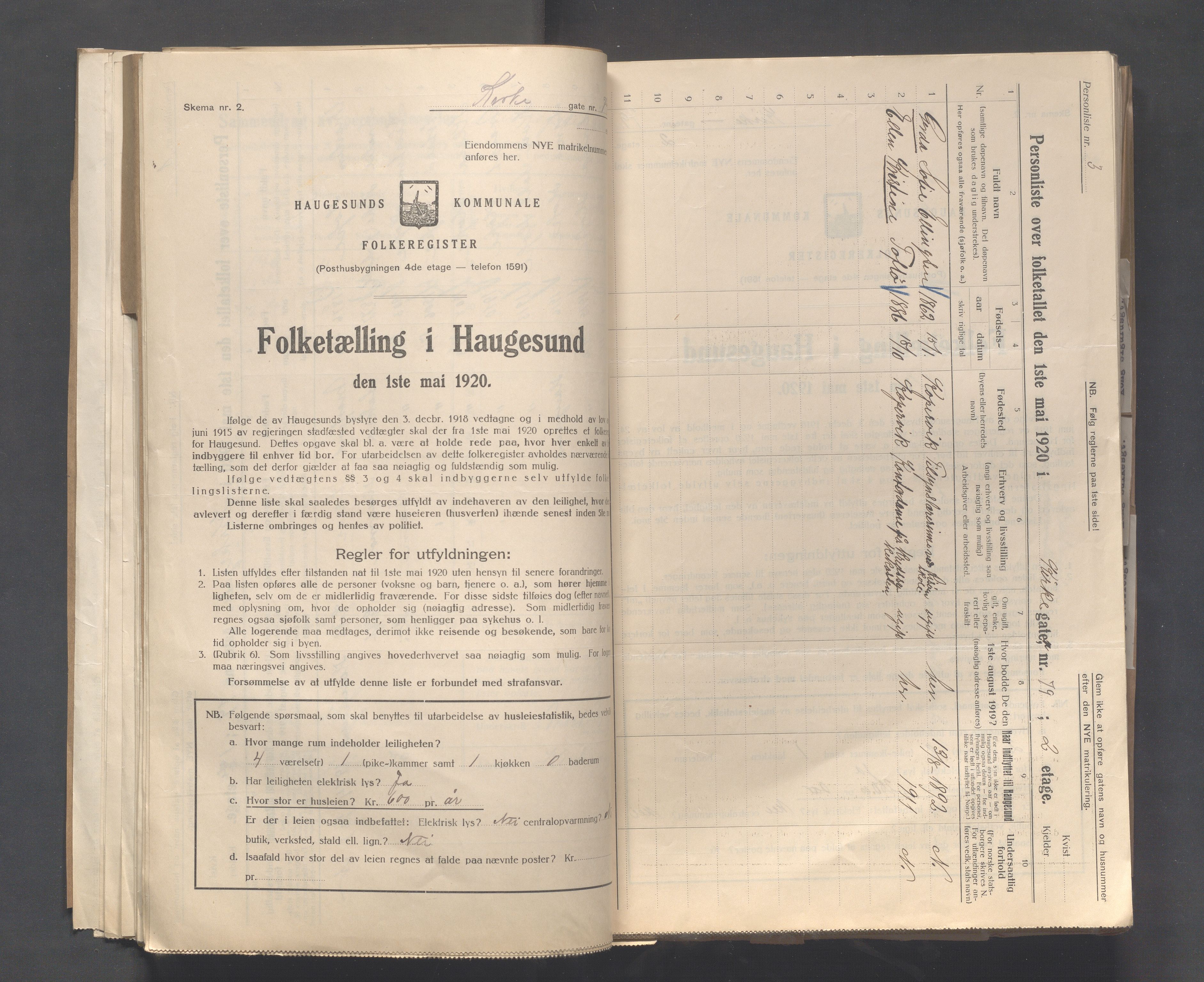 IKAR, Local census 1.5.1920 for Haugesund, 1920, p. 2499