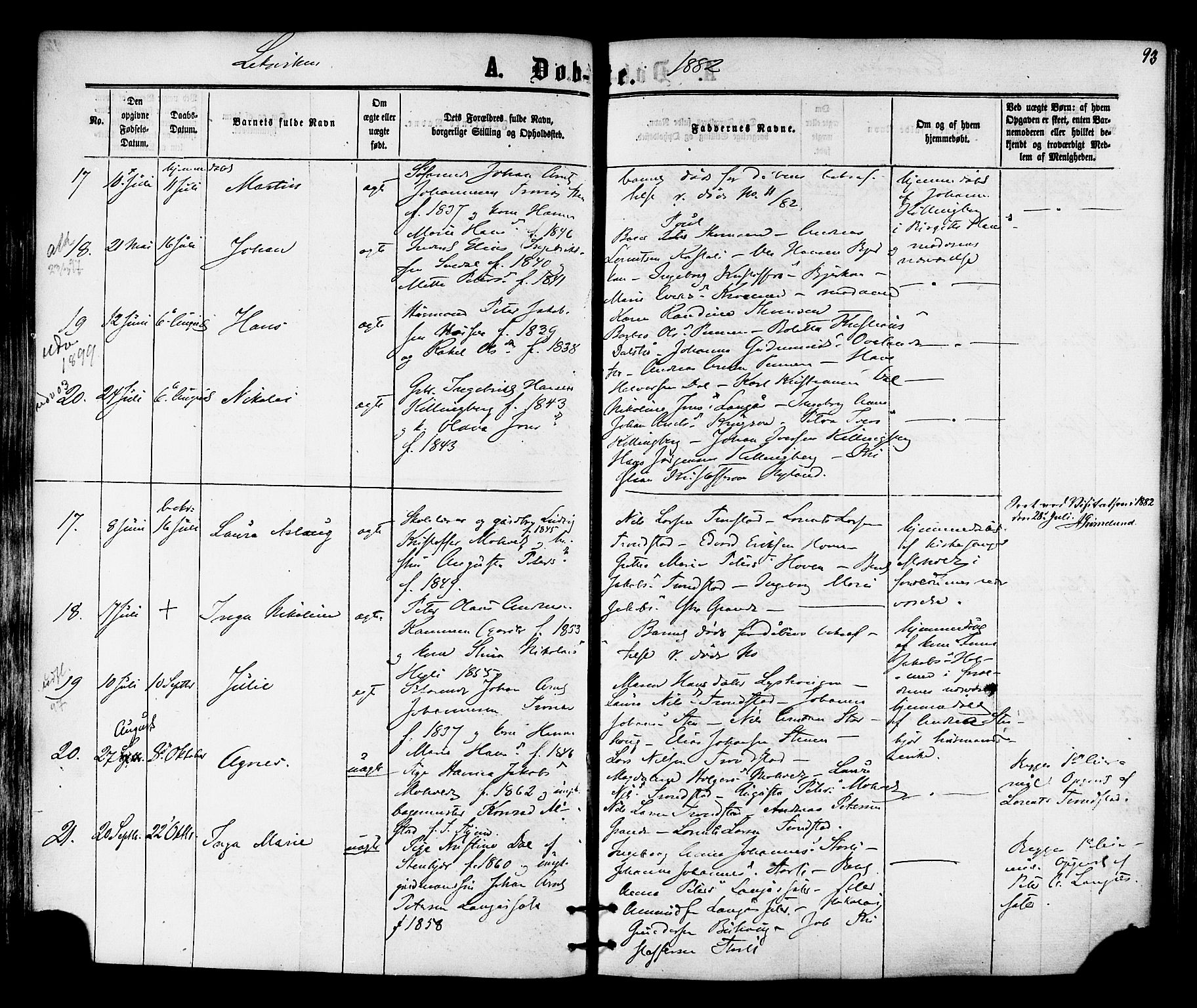 Ministerialprotokoller, klokkerbøker og fødselsregistre - Nord-Trøndelag, AV/SAT-A-1458/701/L0009: Parish register (official) no. 701A09 /1, 1864-1882, p. 93