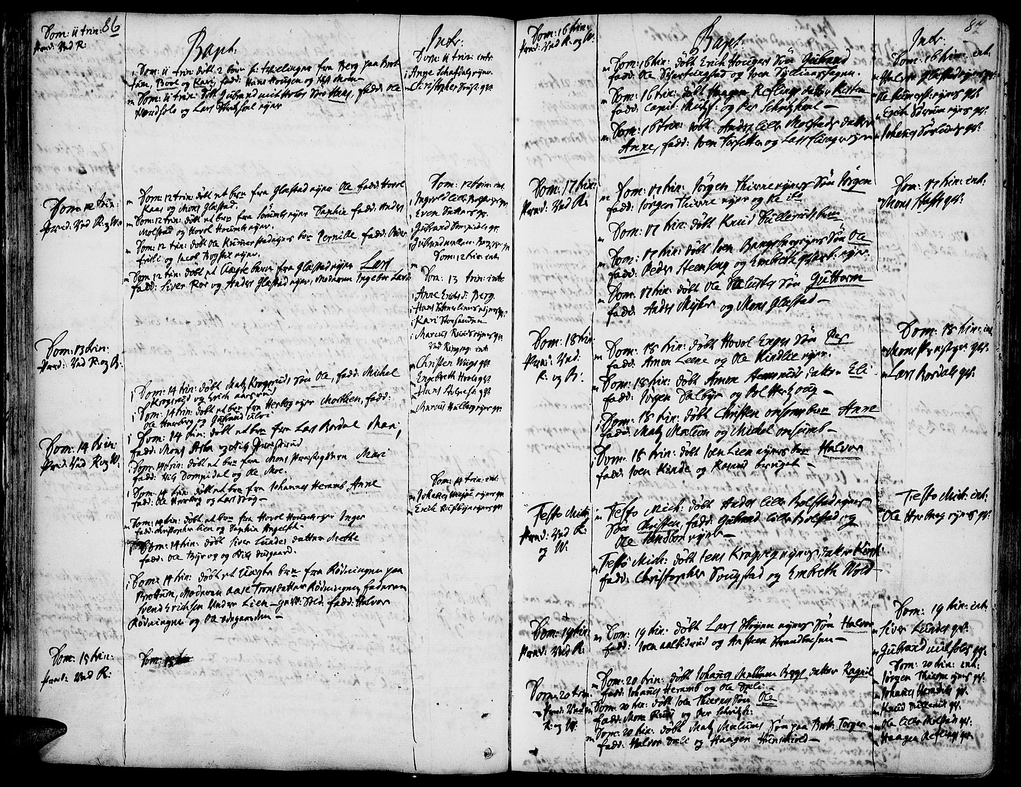 Ringsaker prestekontor, AV/SAH-PREST-014/K/Ka/L0001: Parish register (official) no. 1, 1734-1746, p. 86-87