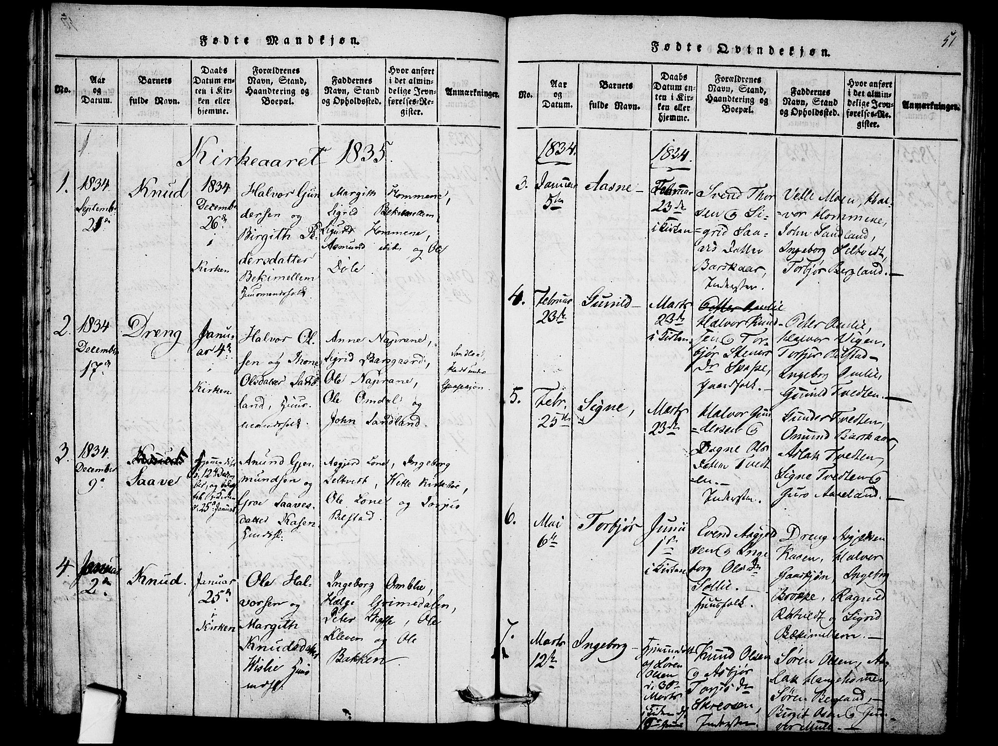 Mo kirkebøker, SAKO/A-286/F/Fb/L0001: Parish register (official) no. II 1, 1814-1844, p. 51