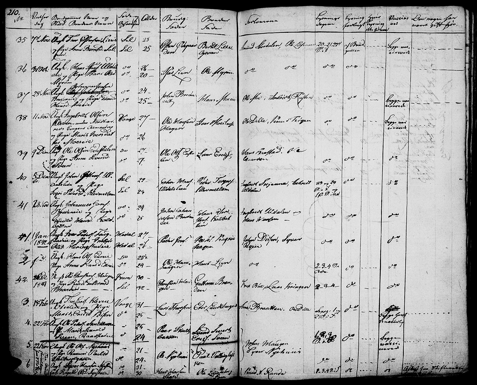 Vågå prestekontor, SAH/PREST-076/H/Ha/Haa/L0004: Parish register (official) no. 4 /1, 1827-1842, p. 210