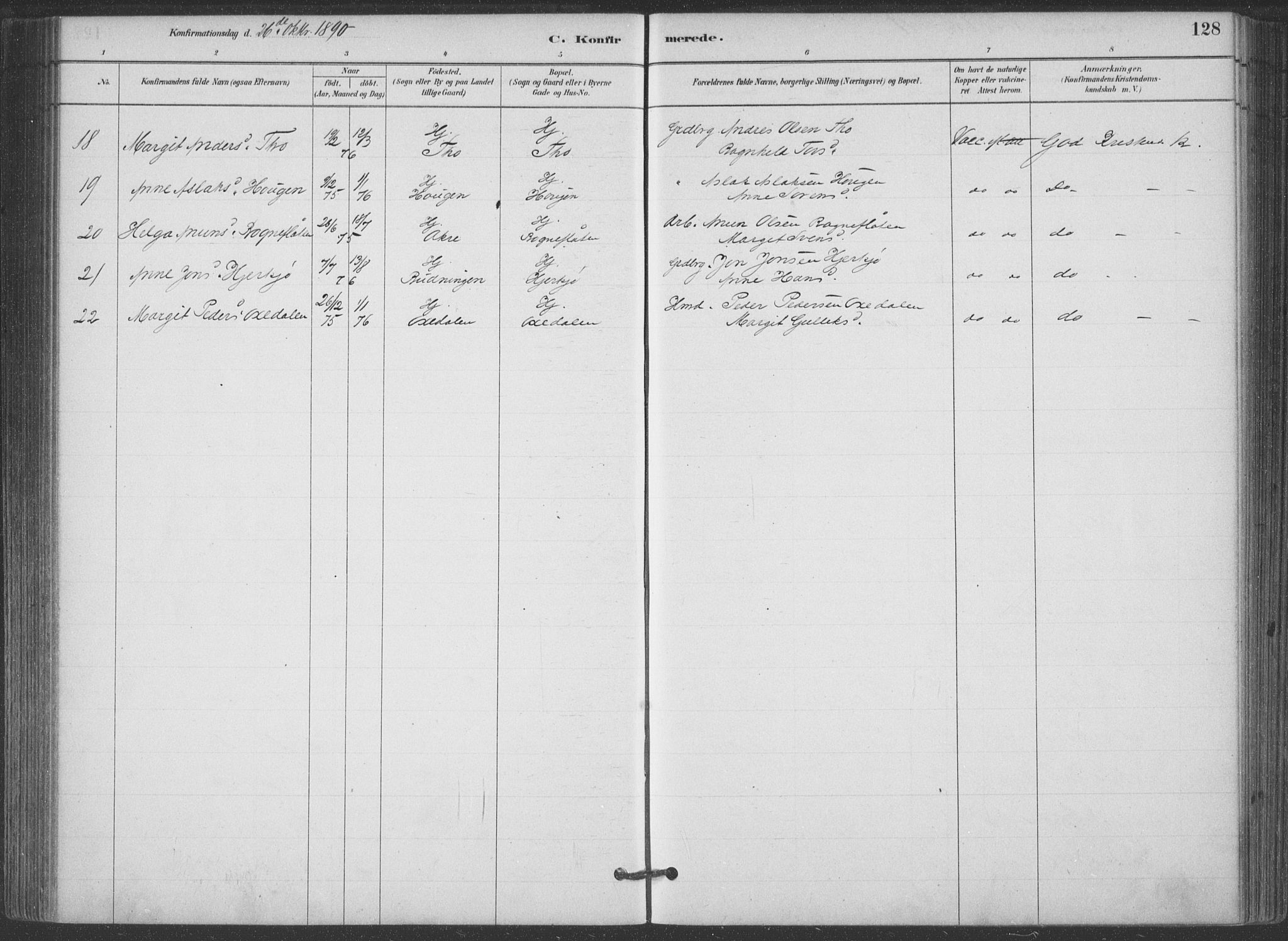 Hjartdal kirkebøker, AV/SAKO-A-270/F/Fa/L0010: Parish register (official) no. I 10, 1880-1929, p. 128