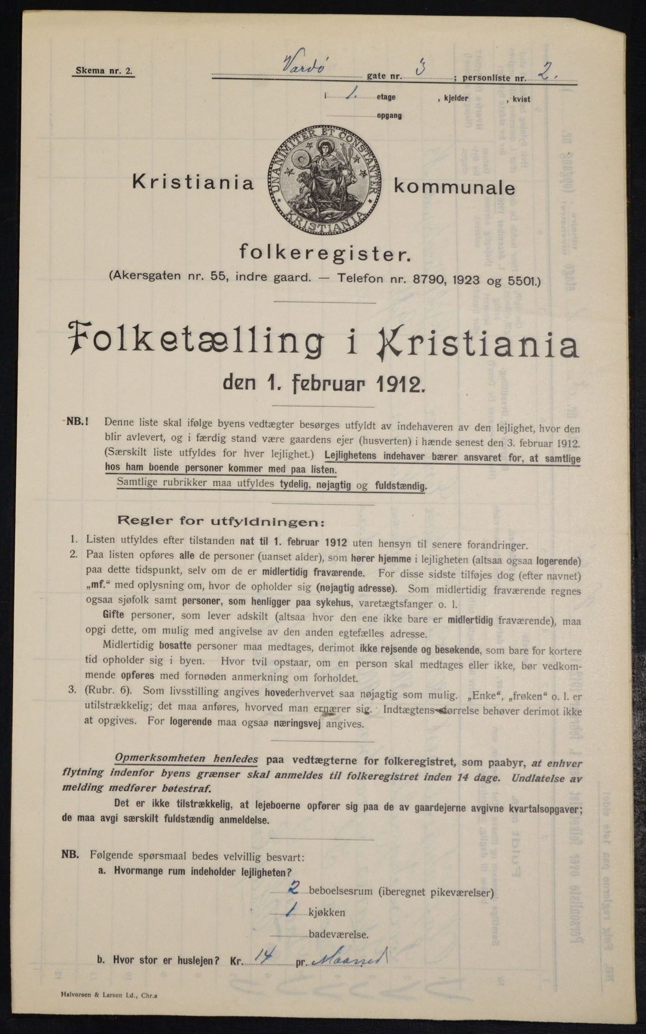 OBA, Municipal Census 1912 for Kristiania, 1912, p. 121829